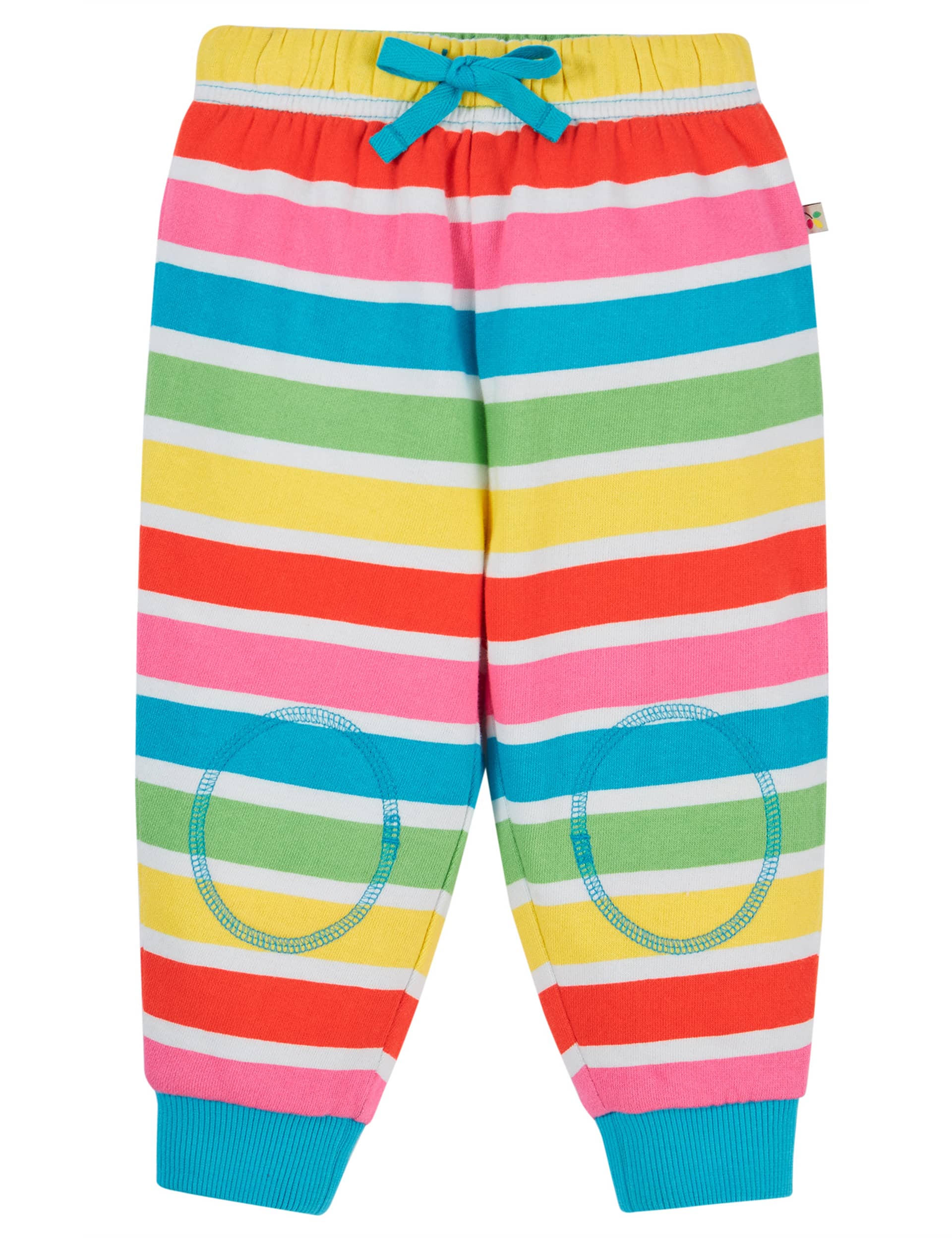 Frugi Girls Pure Cotton Rainbow Striped Joggers (0-4 Yrs) - 12-18 - Multi, Multi