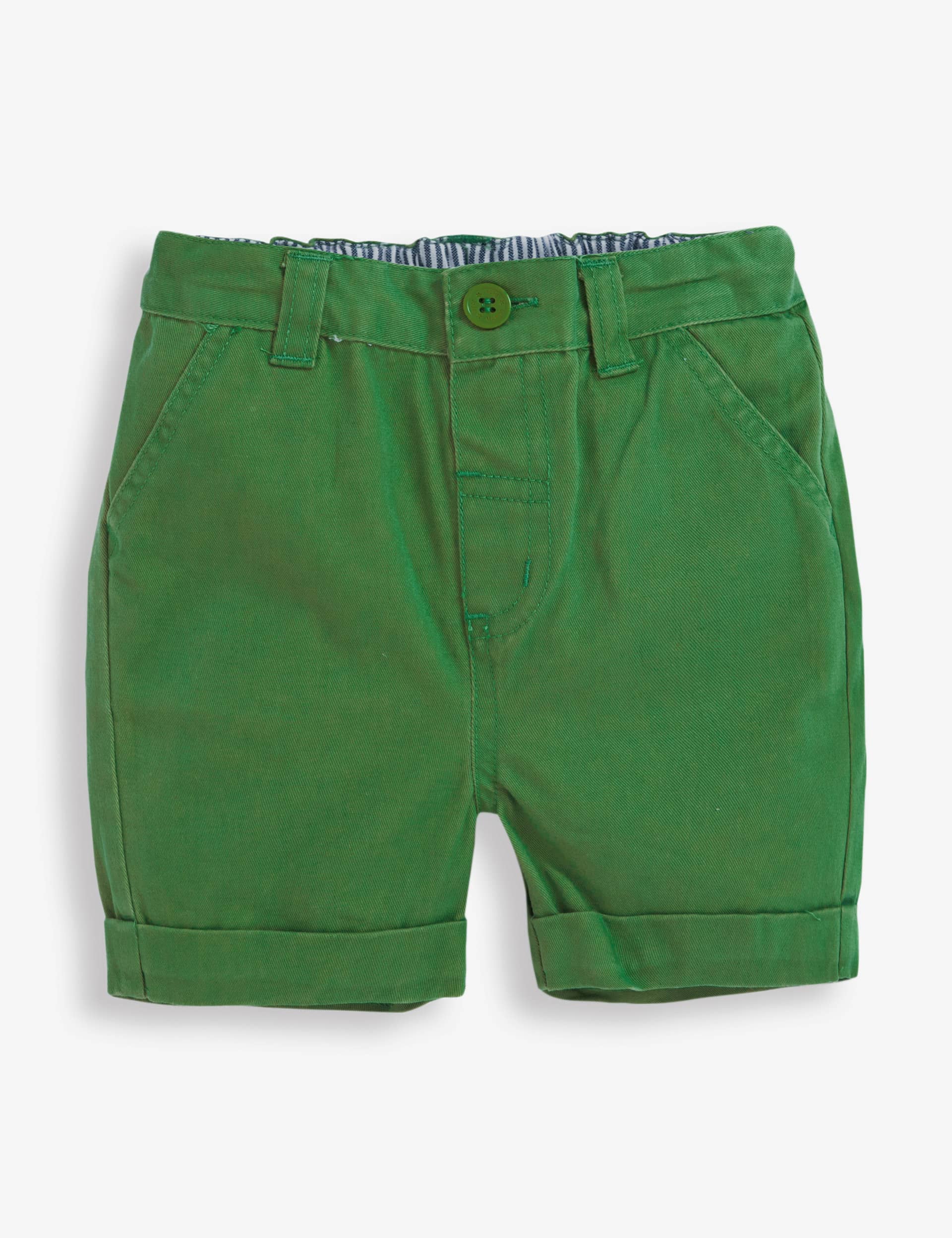 Jojo Maman Bb Boys Pure Cotton Chino Shorts (6 Mths-6 Yrs) - 6-12M - Green, Green