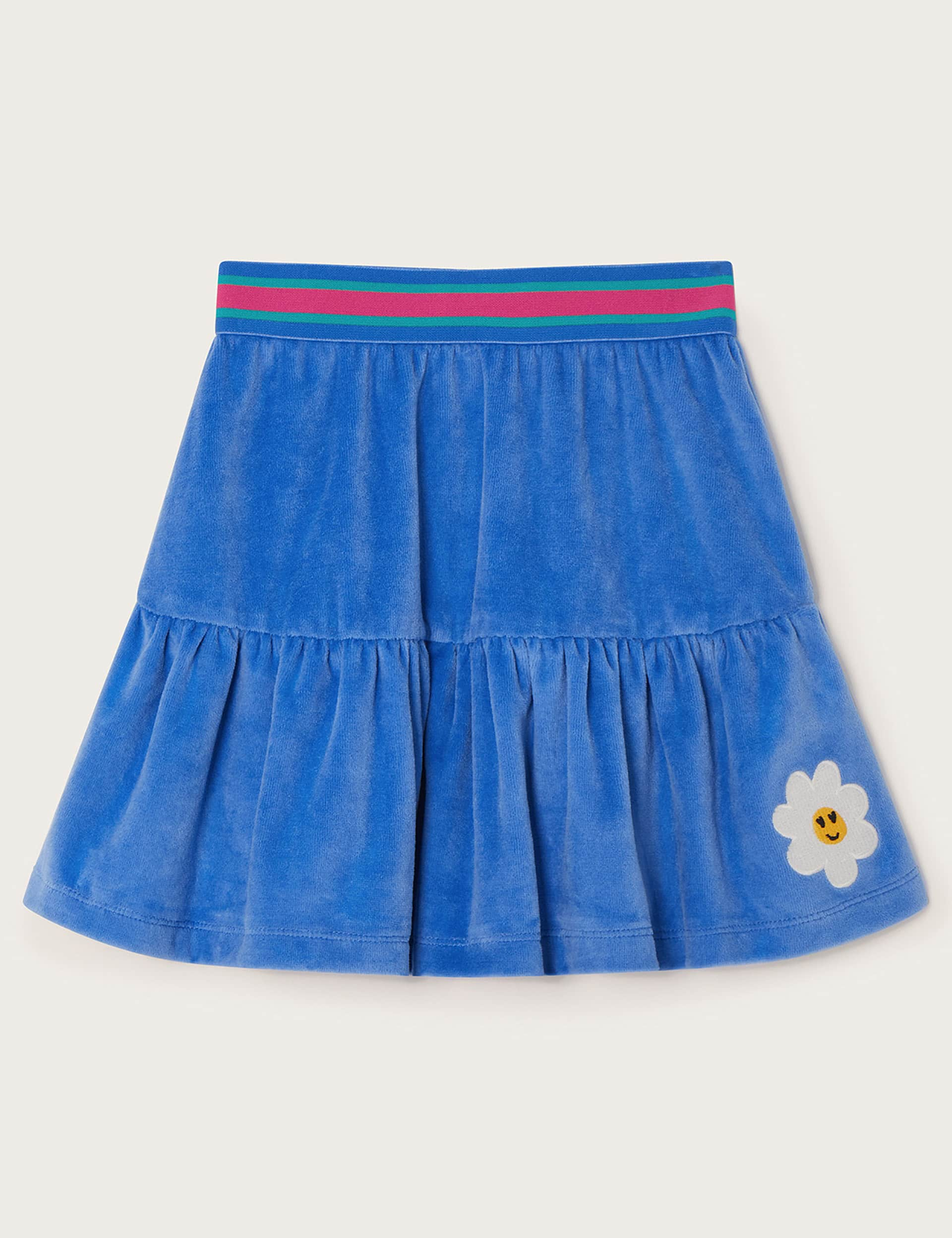 Monsoon Girls Velour Tiered Skirt (3-13 Yrs) - 9-10Y - Blue, Blue