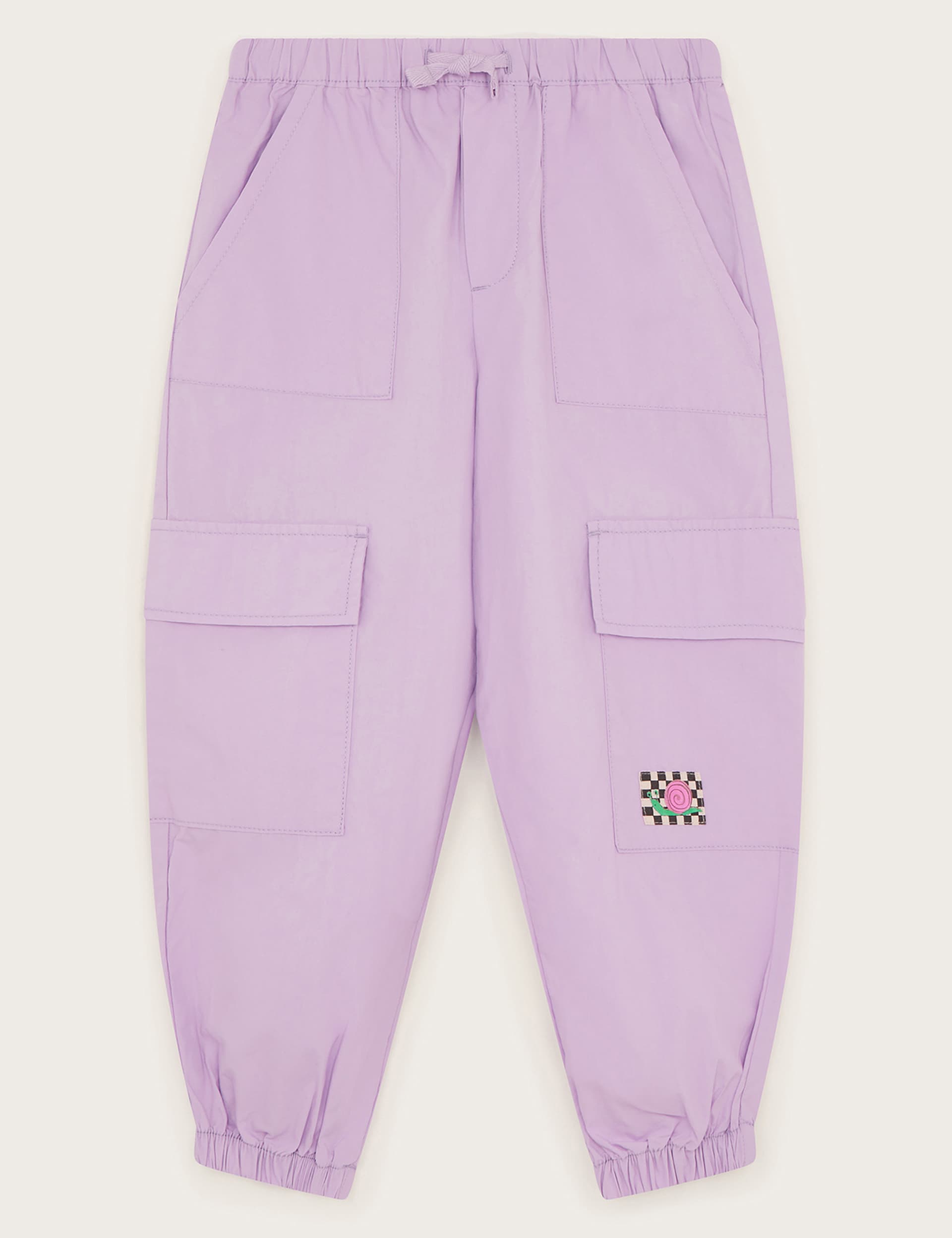 Monsoon Girls Pure Cotton Cargo Parachute Trousers (3-13 Yrs) - 11y - Lilac, Lilac