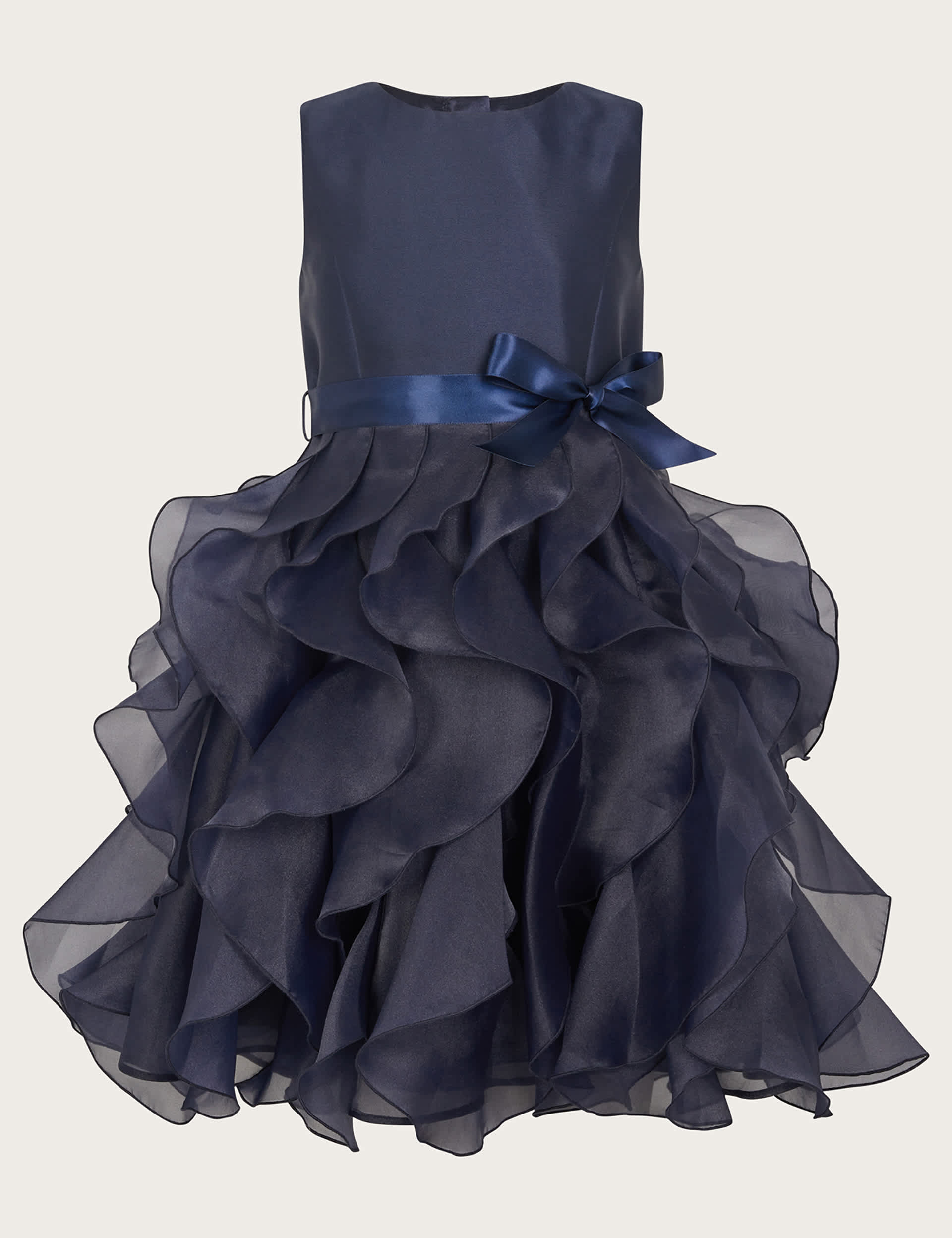 Monsoon Girls Ruffle Dress (3-15 Yrs) - 7y - Navy, Navy