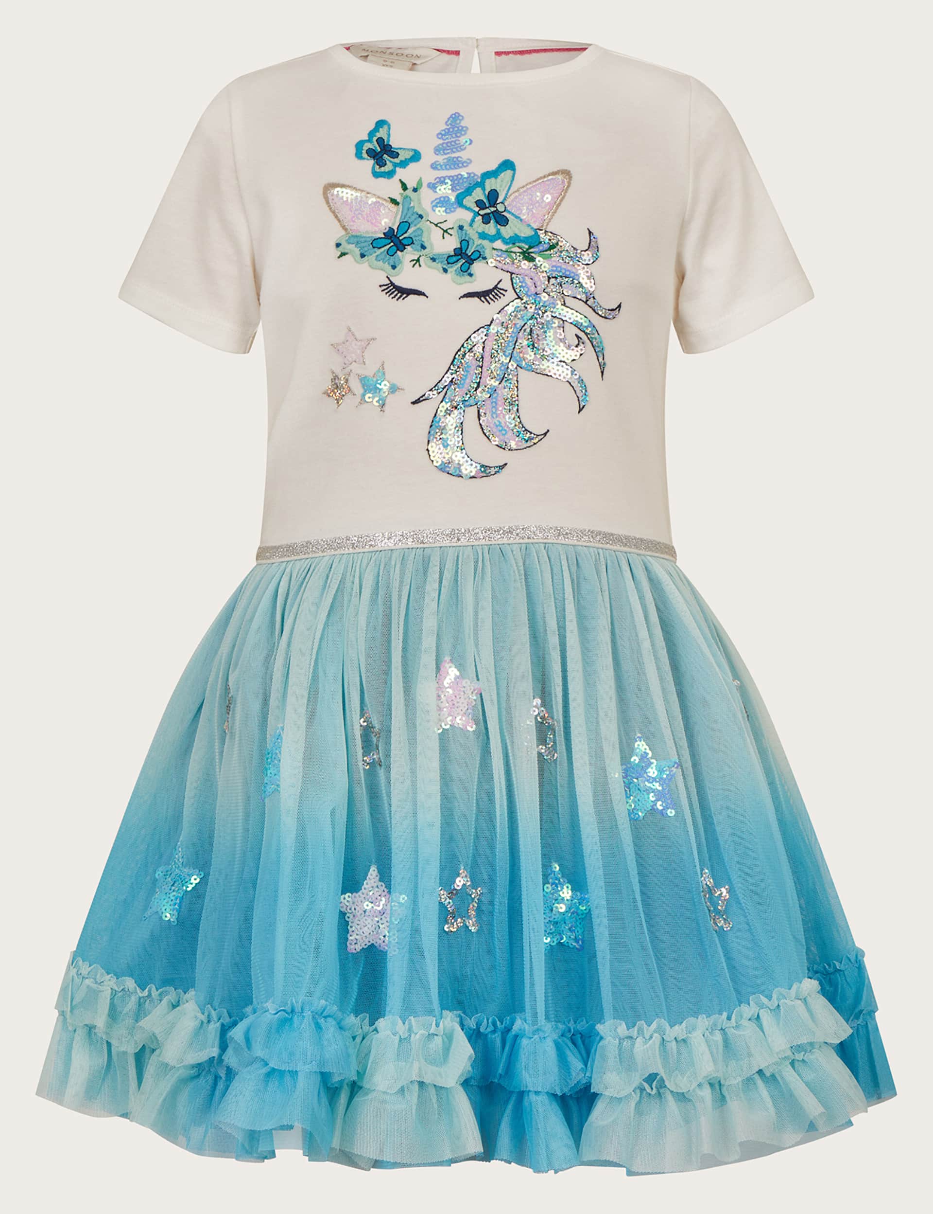 Monsoon Girls Sequin Unicorn Tulle Party Dress (3-13 Yrs)