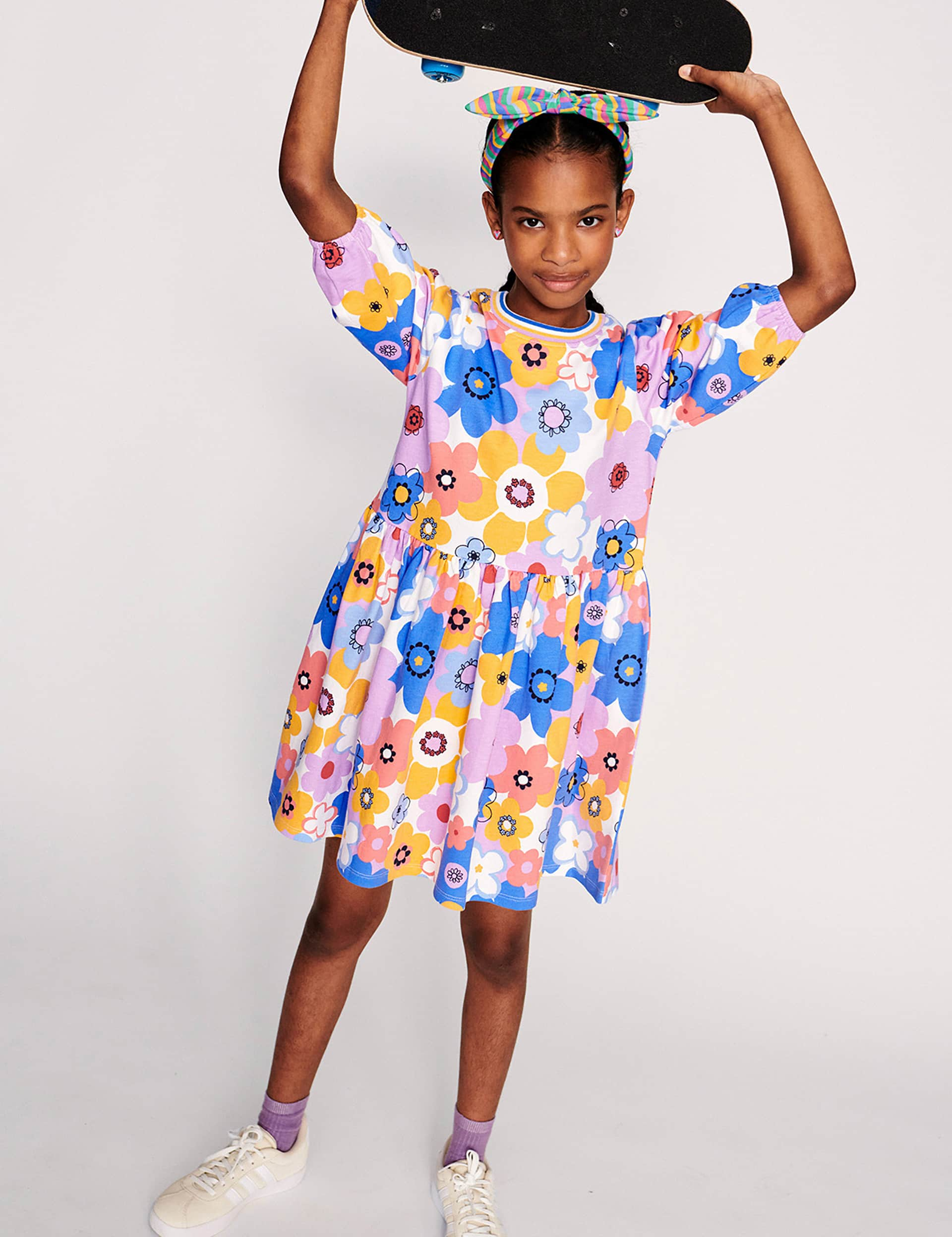 Monsoon Girls Pure Cotton Floral Dress (3-13 Yrs) - 3-4 Y - Multi, Multi