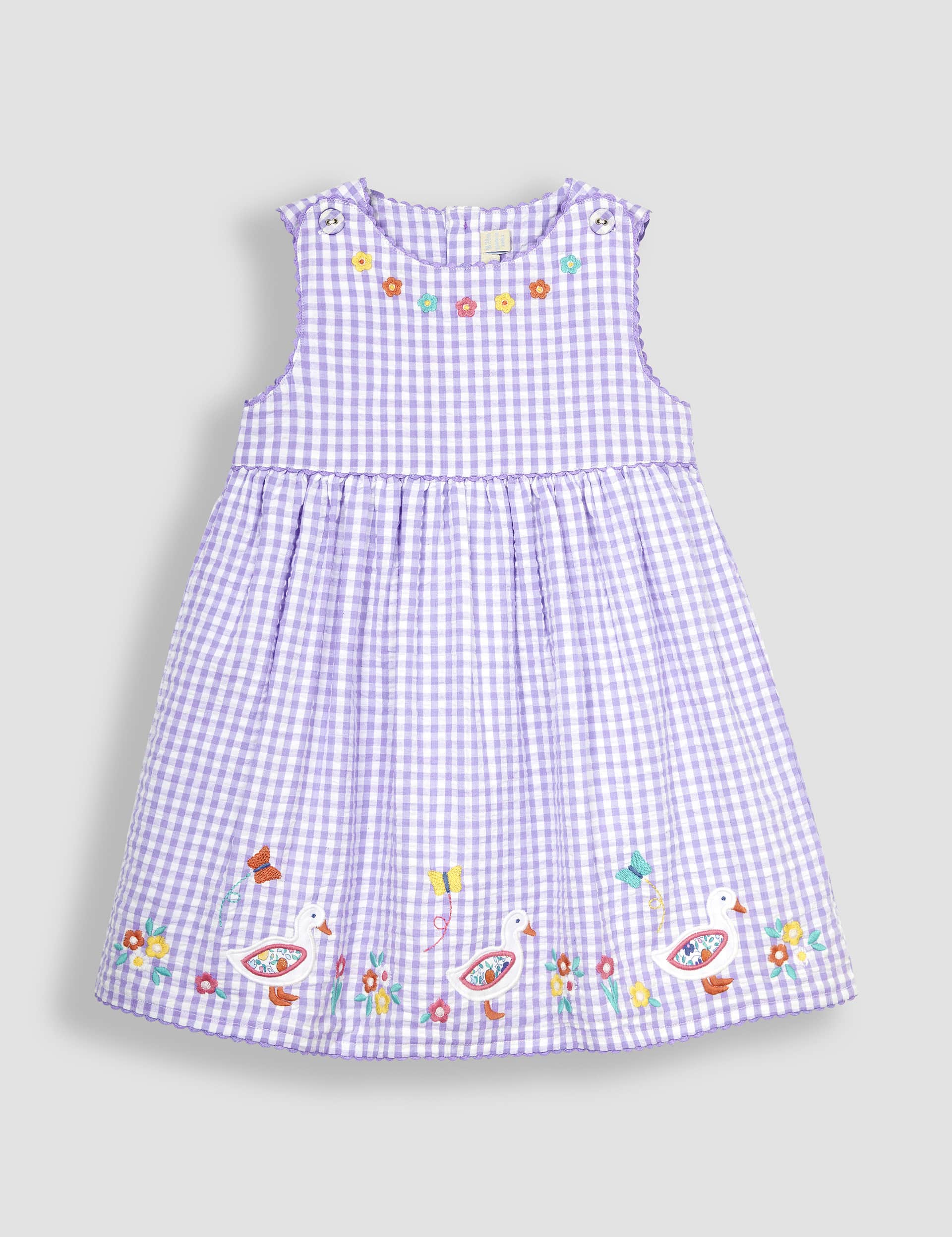 Jojo Maman Bebe Girls Pure Cotton Gingham Dress (0-7 Yrs)