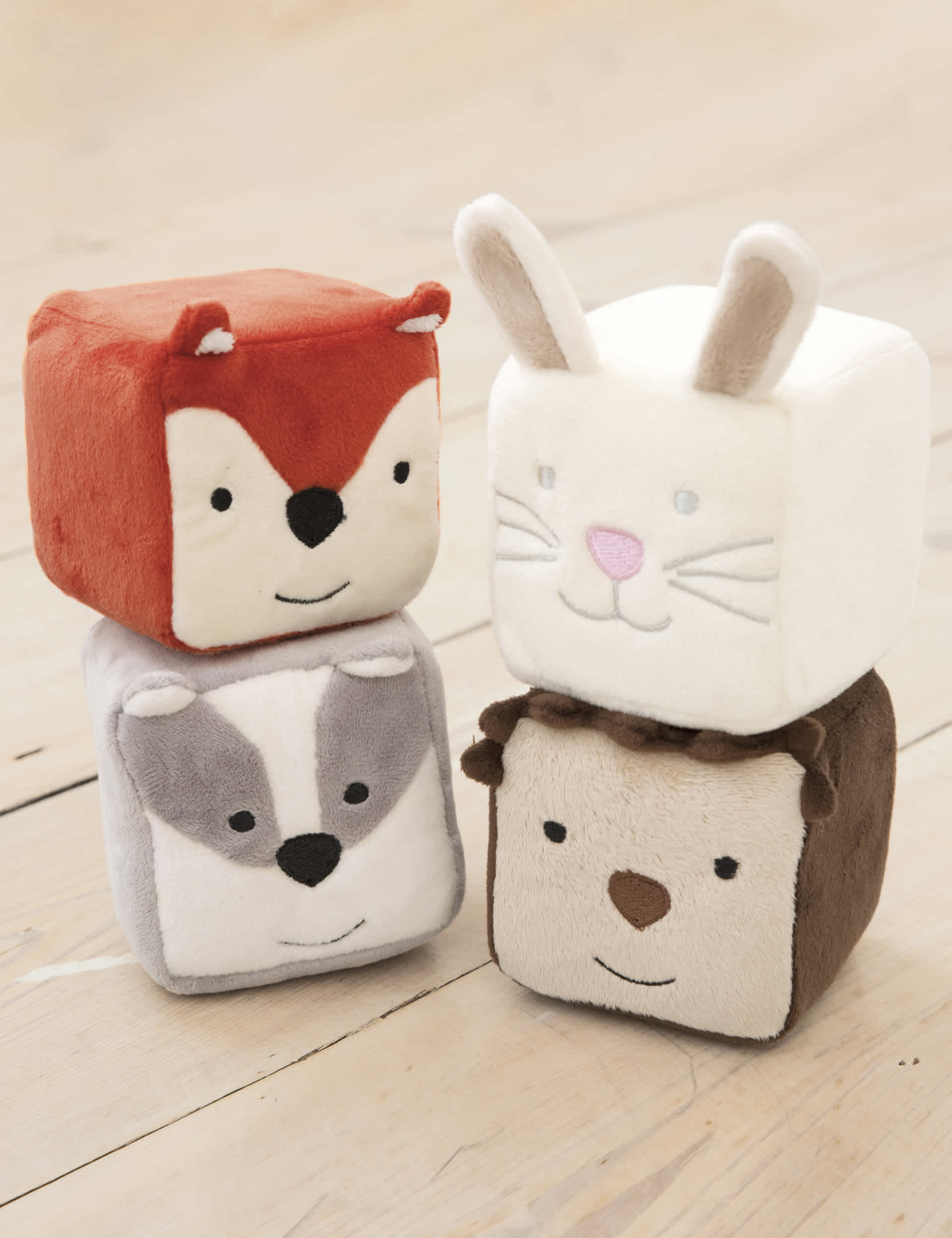 Jojo Maman Bb 4pk Soft Woodland Cubes - Multi, Multi