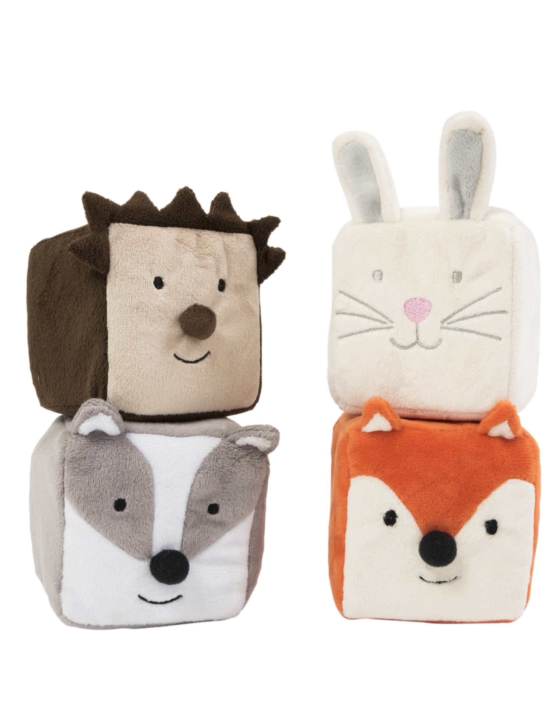 Jojo Maman Bb 4pk Soft Woodland Cubes - Multi, Multi