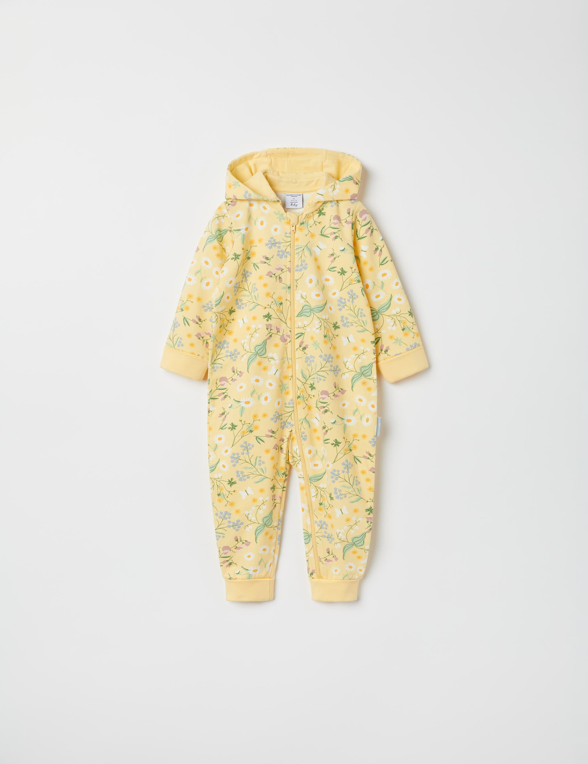 Polarn O. Pyret Girls Cotton Rich Floral All in One (7lbs-1 Yrs) - 1-2 M - Yellow Mix, Yellow Mix