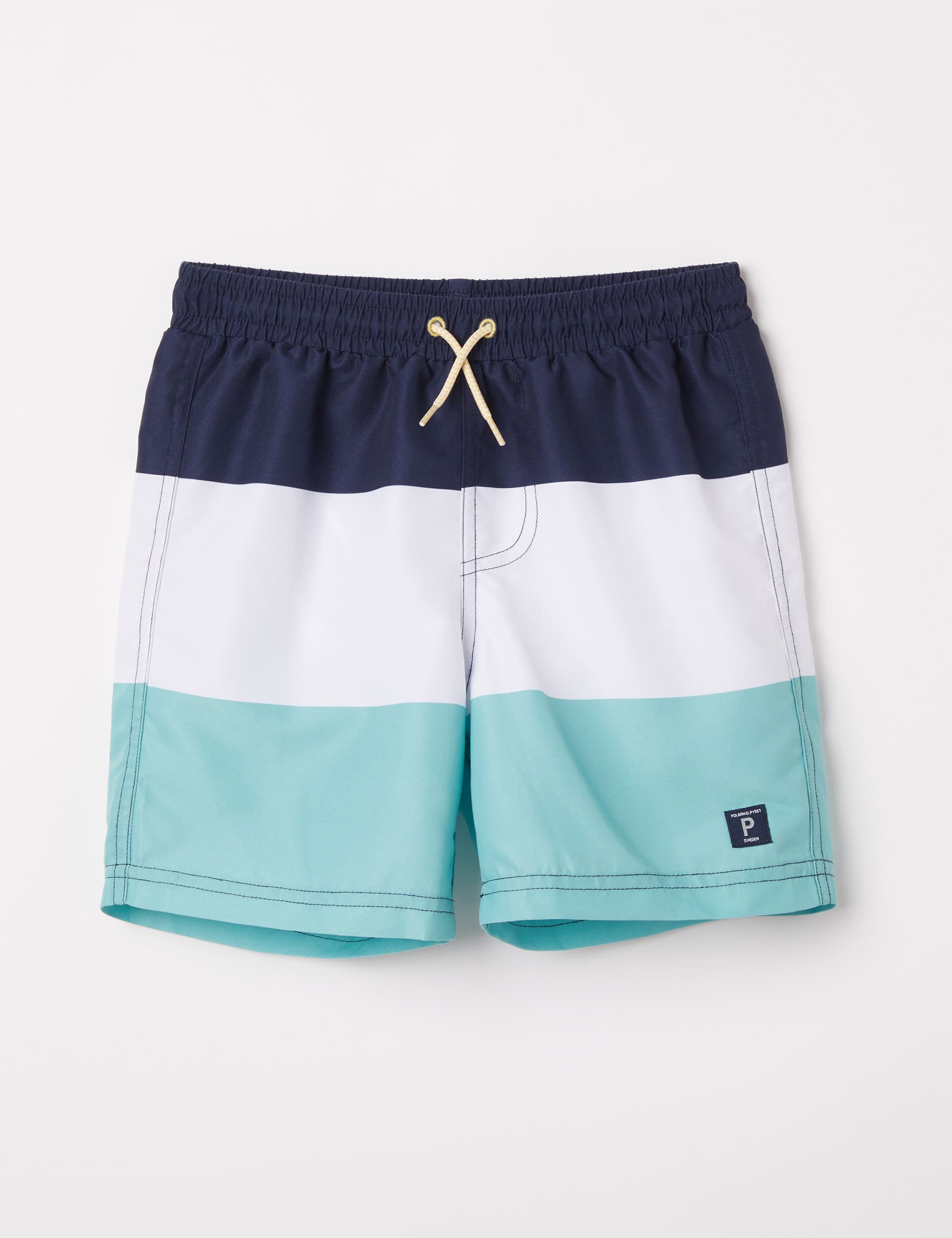 Polarn O. Pyret Colourblock Stripe Swim Shorts (1-10 Yrs) - 2-4Y - Navy Mix, Navy Mix