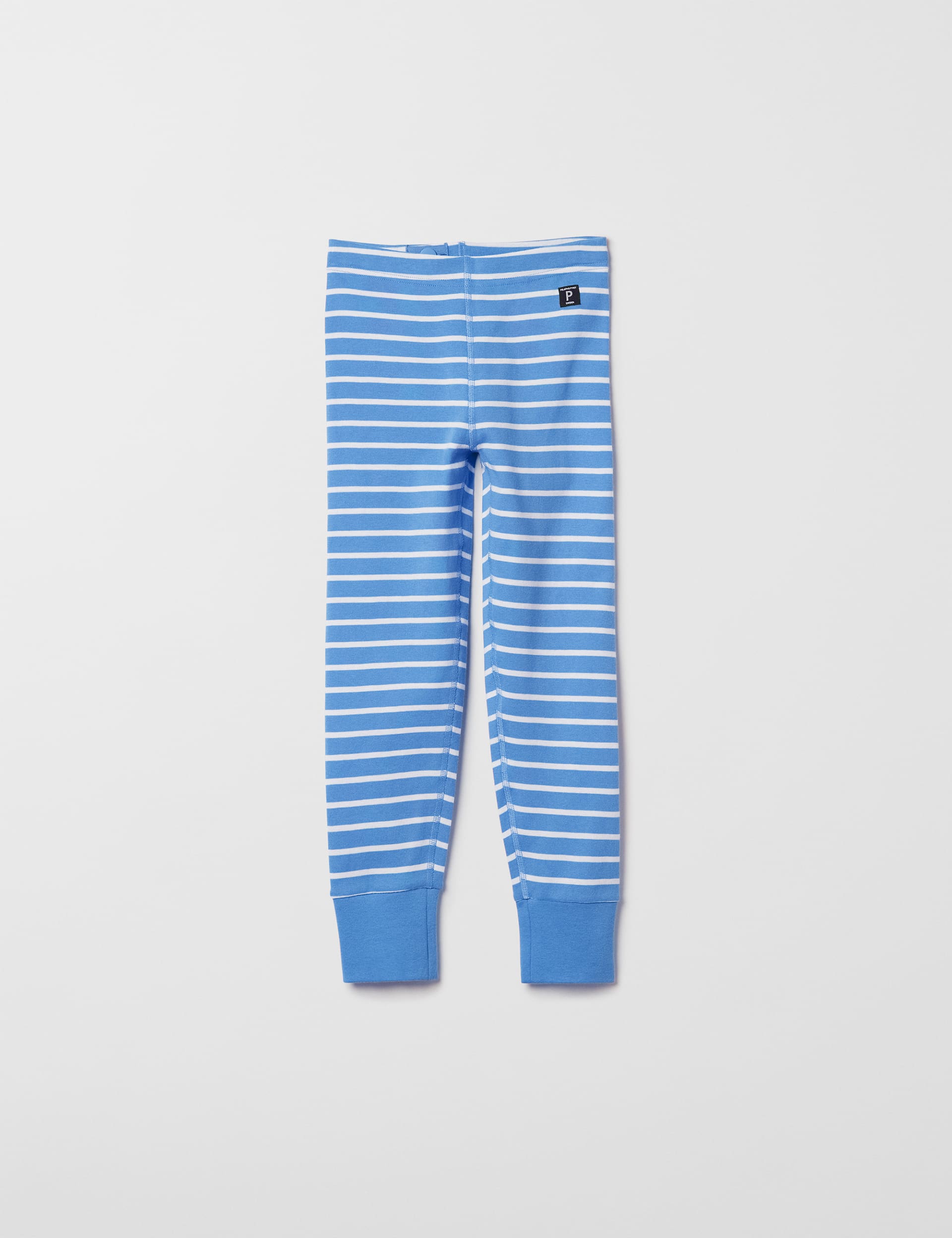 Polarn O. Pyret Boys Pure Cotton Striped Leggings (1-10 Yrs) - 7-8 Y - Blue Mix, Blue Mix