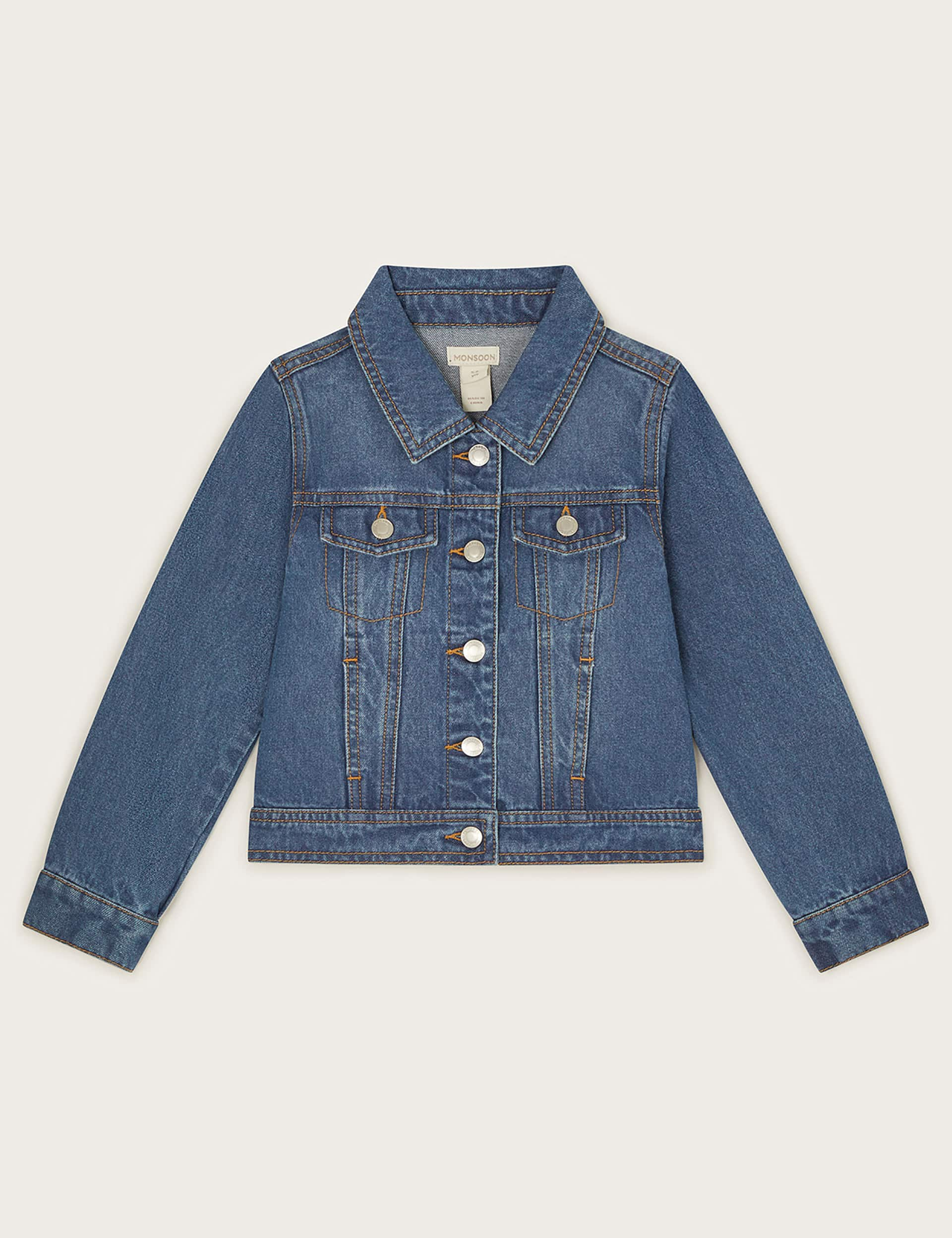 Monsoon Girls Denim Sequin Jacket (3-13 Yrs) - 12-13 - Blue Mix, Blue Mix