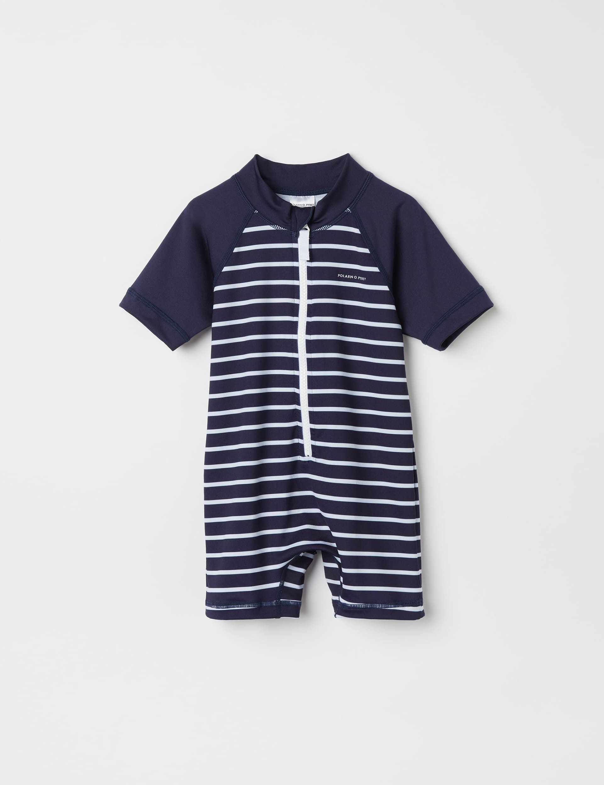 Polarn O. Pyret Striped UV All In One Swimsuit (6 Mths-6 Yrs) - 2-4Y - Navy Mix, Navy Mix