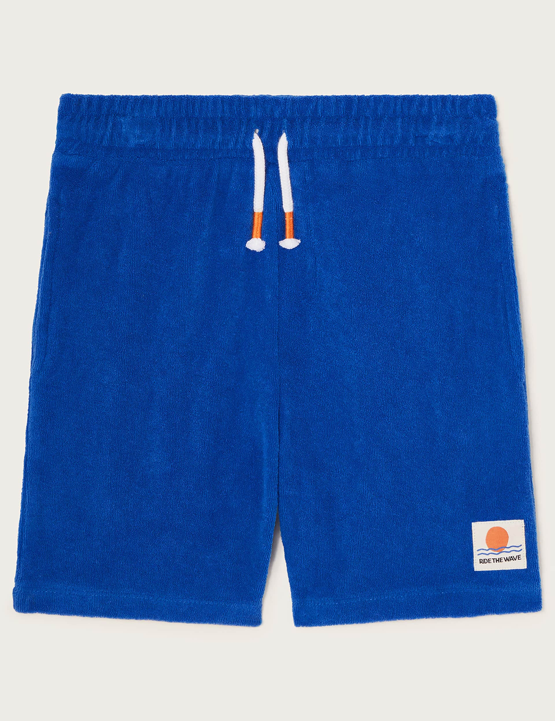 Monsoon Boys Pure Cotton Towelling Shorts (3-13 Yrs) - 12-13 - Blue, Blue