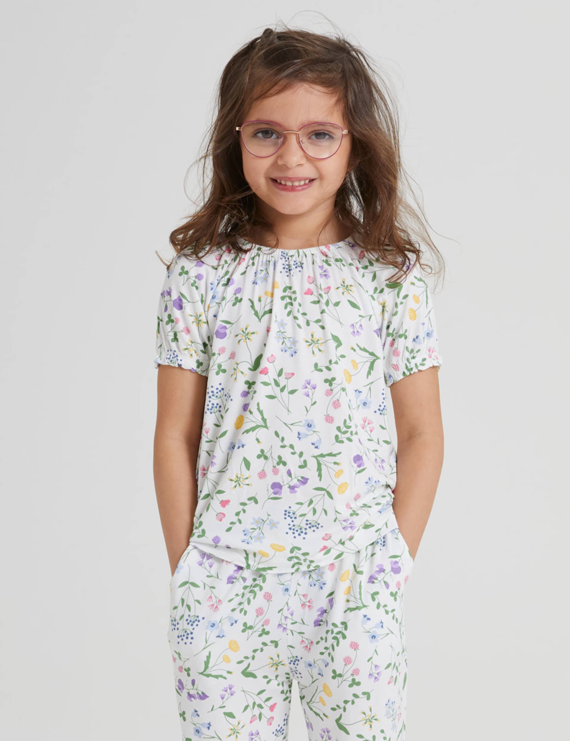 Polarn O. Pyret Ditsy Floral Top (1-10 Yrs) - 2-3 Y - White Mix, White Mix