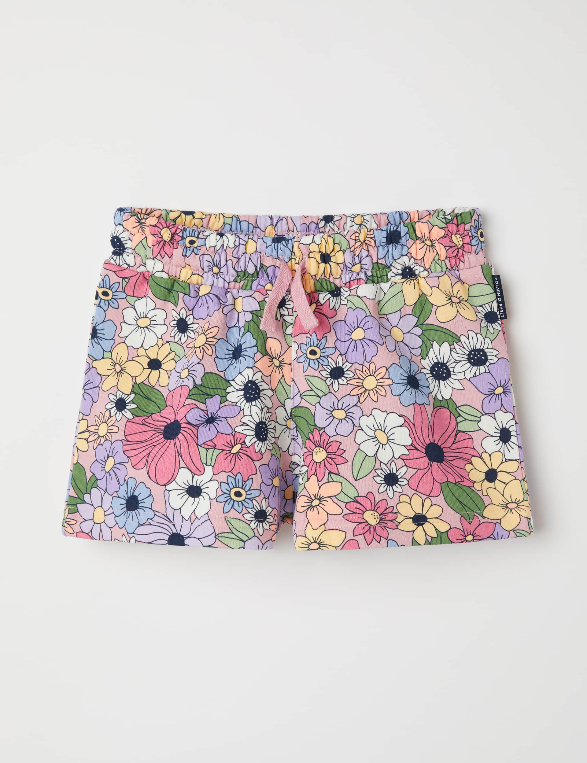 Polarn O. Pyret Girls Organic Cotton Floral Shorts (1-10 Yrs) - 18-24 - Pink Mix, Pink Mix