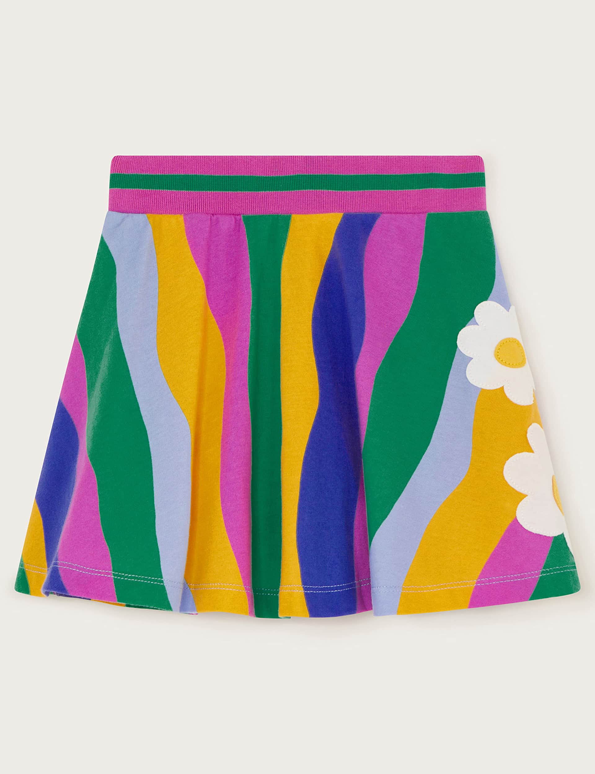 Monsoon Girls Pure Cotton Striped Skort (3-13 Yrs) - 3-4 Y - Multi, Multi