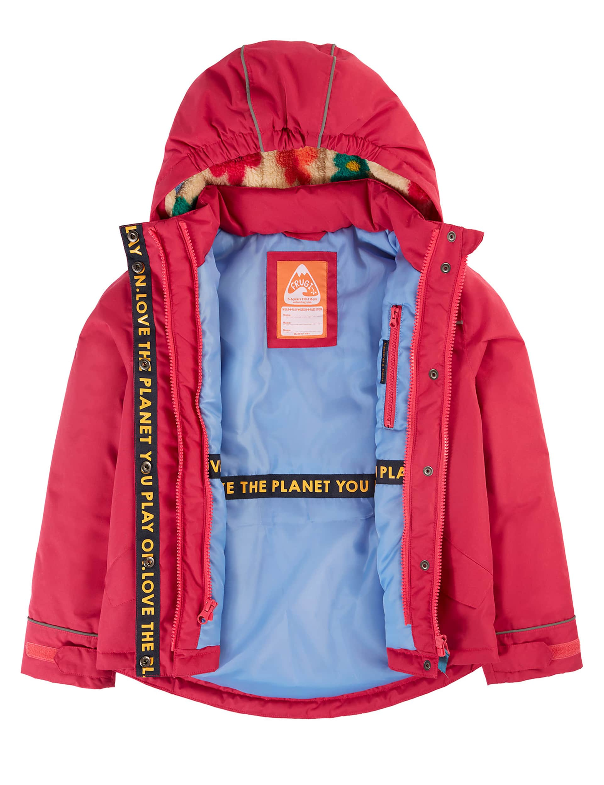 Frugi Girls 3-in-1 Hooded Padded Coat (1-10 Yrs) - 4-5 Y - Pink, Pink