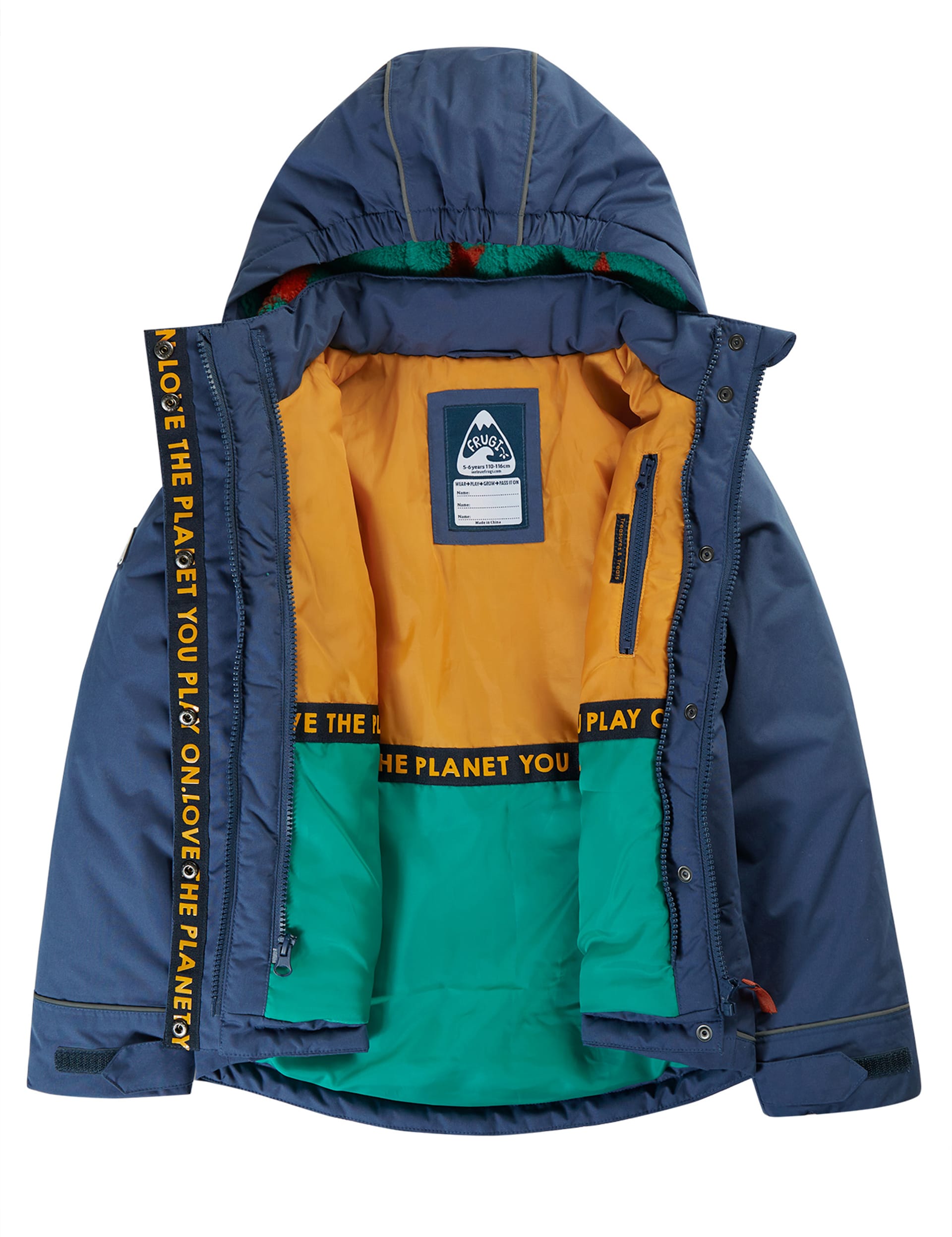 Frugi Boys 3 in 1 Hooded Raincoat (1-10 Yrs) - 2-3 Y - Navy, Navy