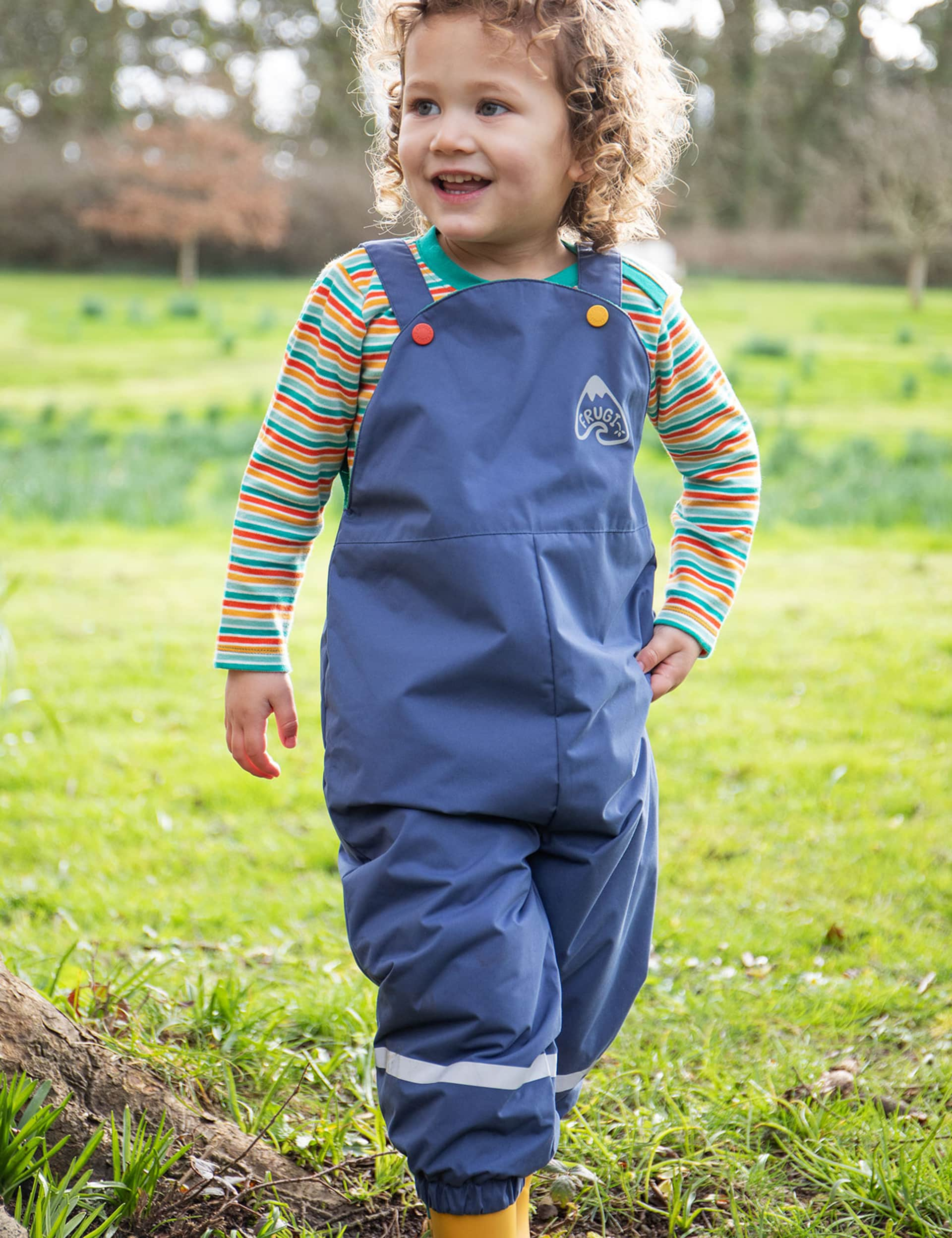 Frugi Waterproof Dungarees (6 Mths-12 Yrs) - 18-24 - Navy, Navy