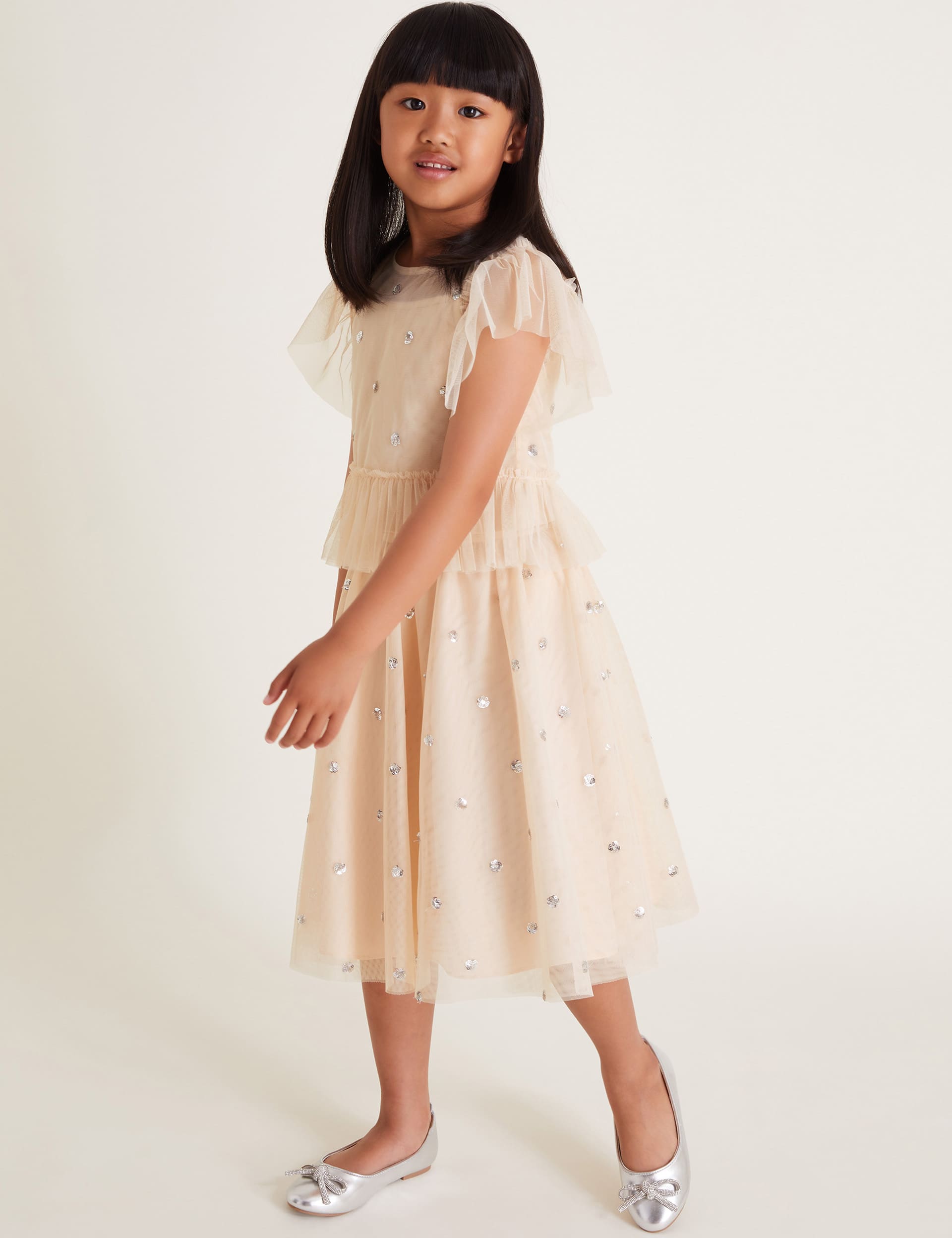 Monsoon Girls 2pc Spot Sequin Tulle Top & Bottom Outfit (3-15 Yrs)