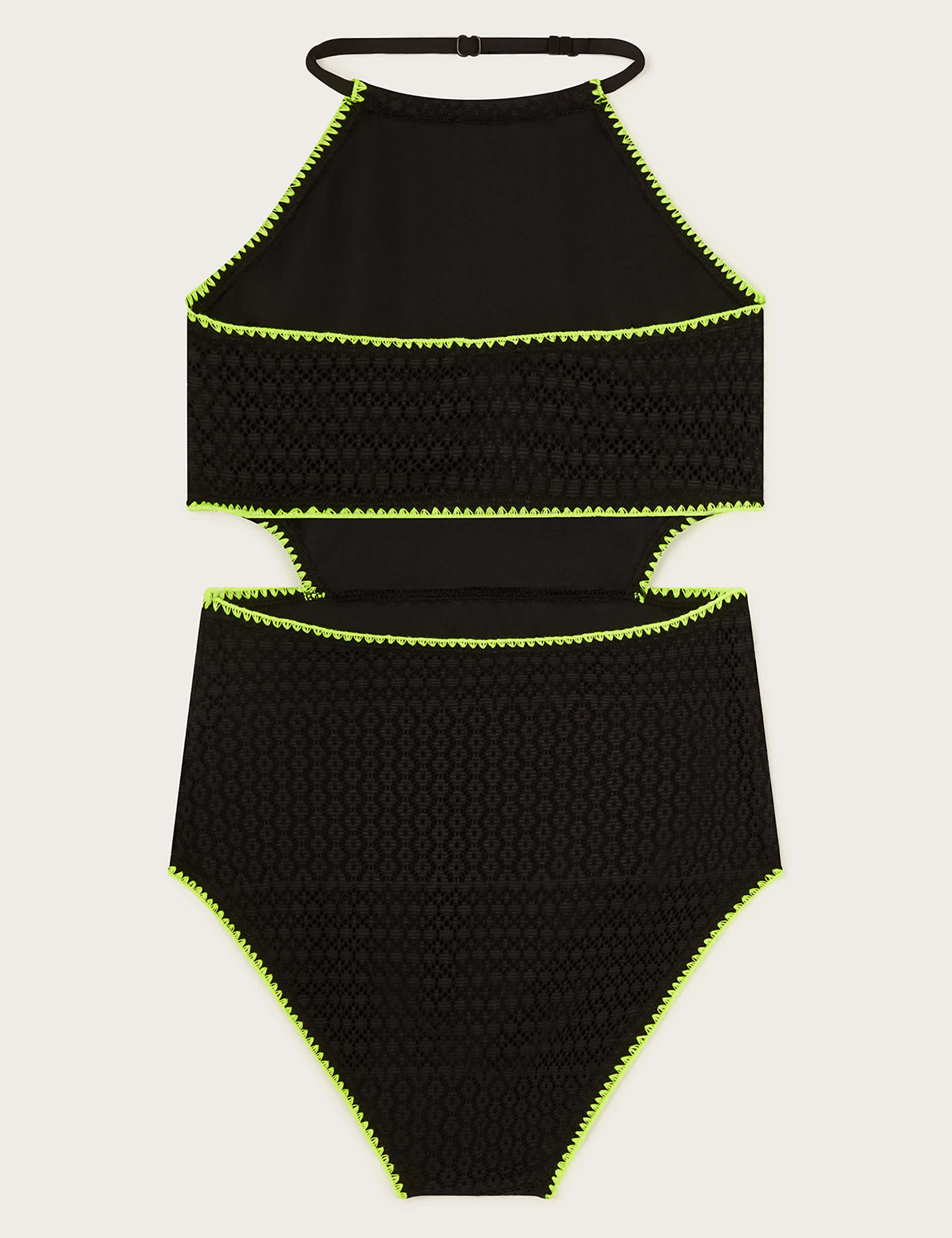 Monsoon Girls Crochet Swimsuit (7-14 Yrs) - 11-12 - Black, Black