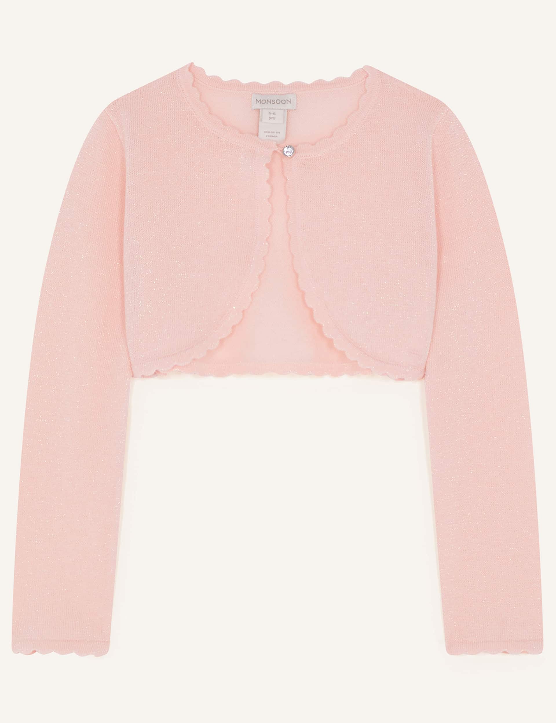 Monsoon Girls Cotton Rich Scalloped Cardigan (3-15 Yrs)