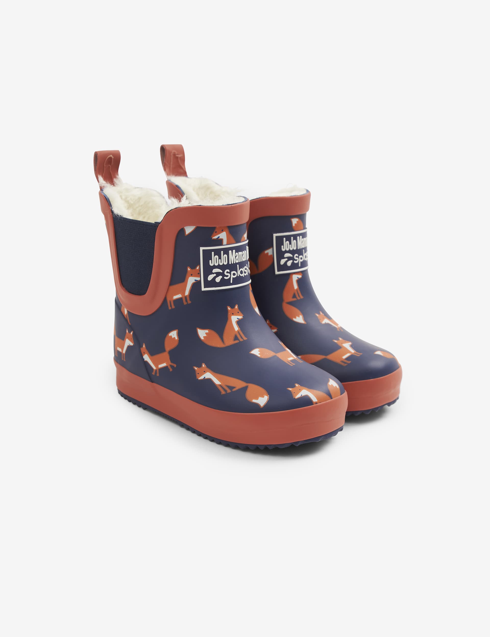 Jojo Maman Bb Kids Fox Print Wellies (4 Small - 10 Small) - 6 S - Navy Mix, Navy Mix