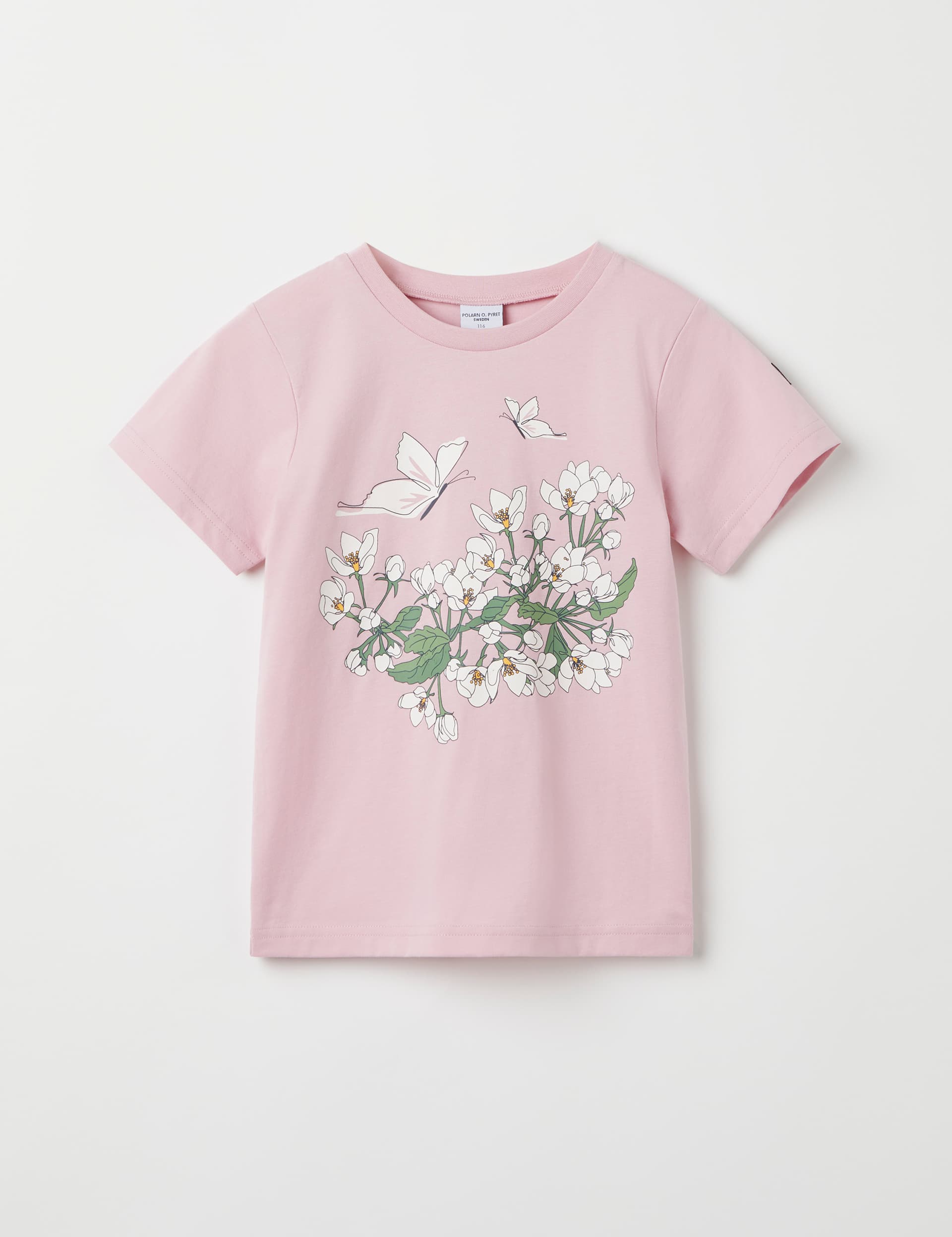 Polarn O. Pyret Girls Pure Cotton Floral T-Shirt (1-10 Yrs) - 2-3 Y - Pink Mix, Pink Mix