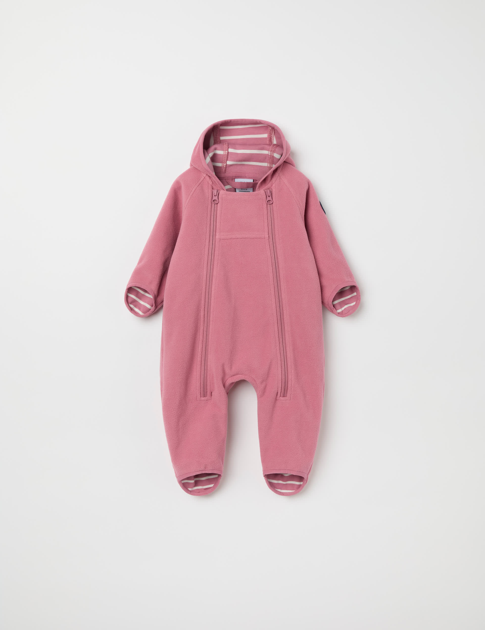 Polarn O. Pyret Girls Fleece Pramsuit (1-12 Mths) - 4-6M - Pink, Pink