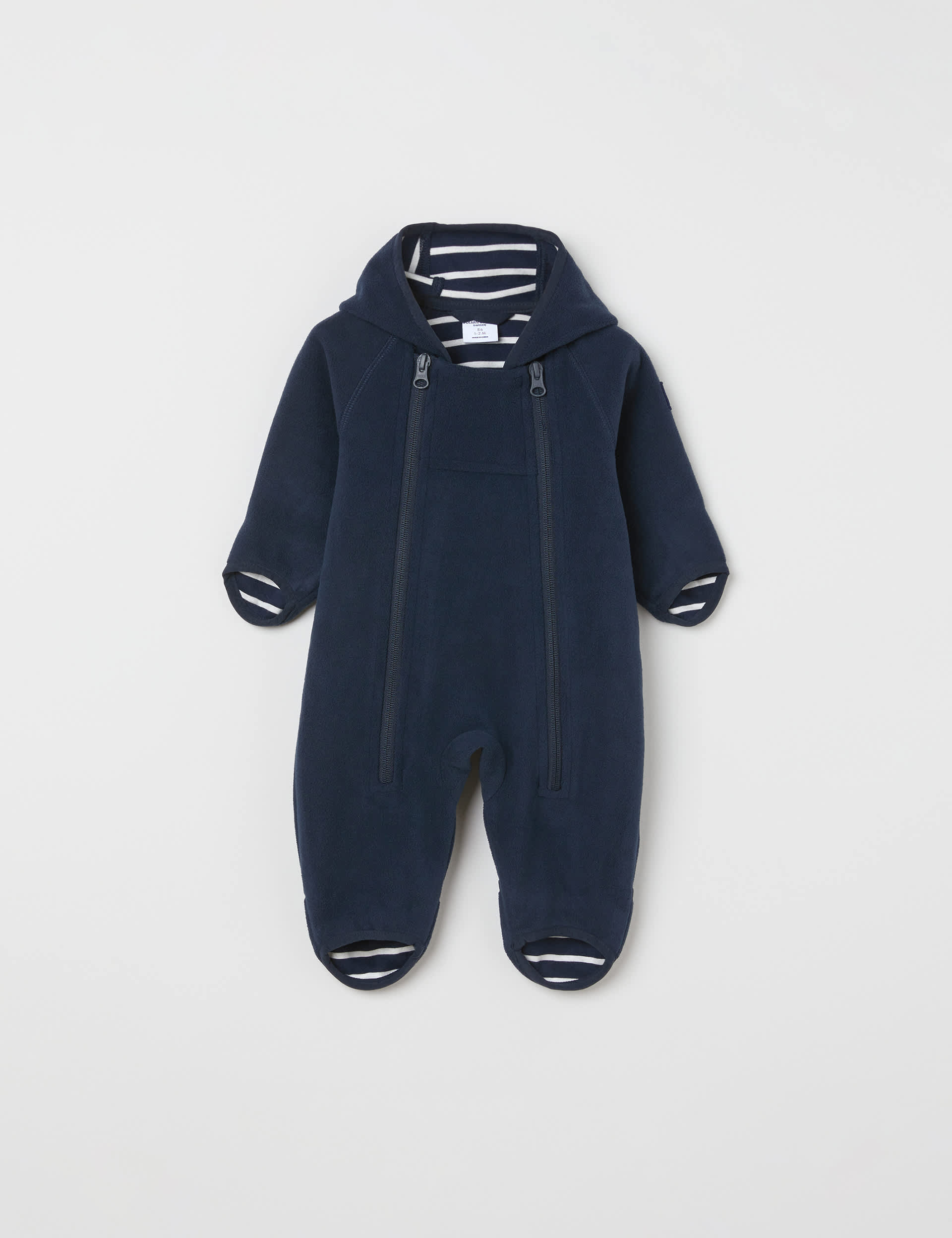 Polarn O. Pyret Windproof Fleece Zip Pramsuit (1-12 Mths) - 2-4M - Navy, Navy