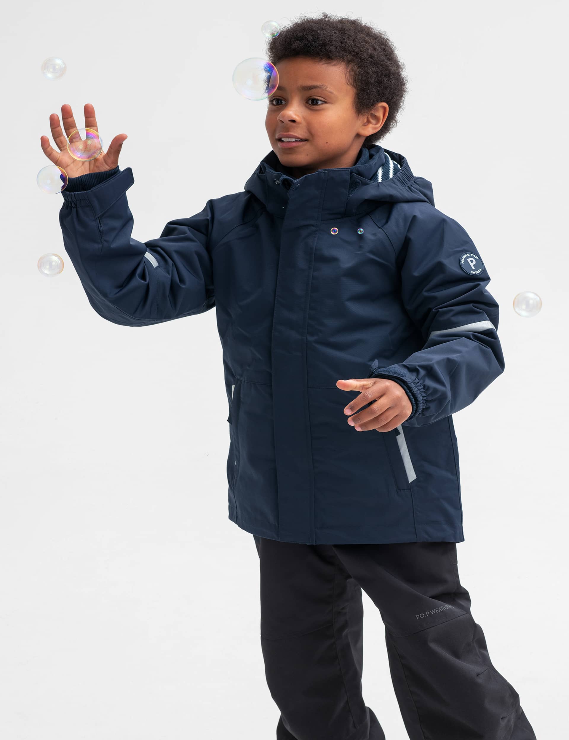 Polarn O. Pyret Hooded Raincoat (9 Mths-10 Yrs) - 8-9 Y - Navy, Navy