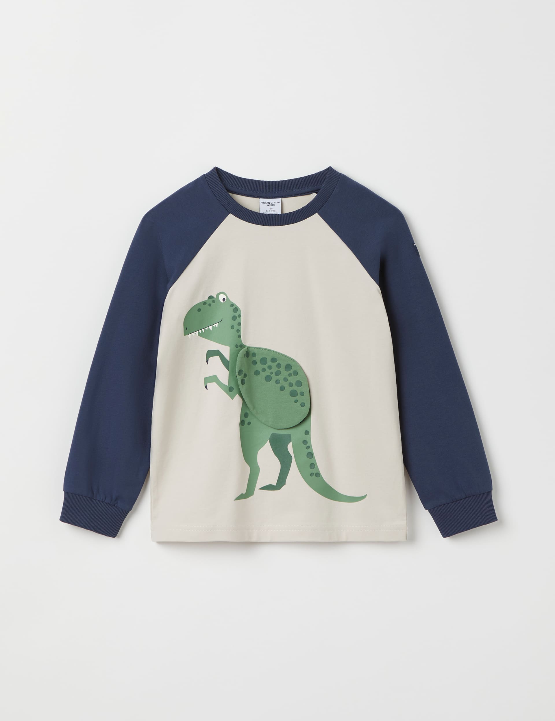 Polarn O. Pyret Boys Cotton Rich Dinosaur Sweatshirt (12 Mths-7 Yrs) - 2-3 Y - Navy Mix, Navy Mix