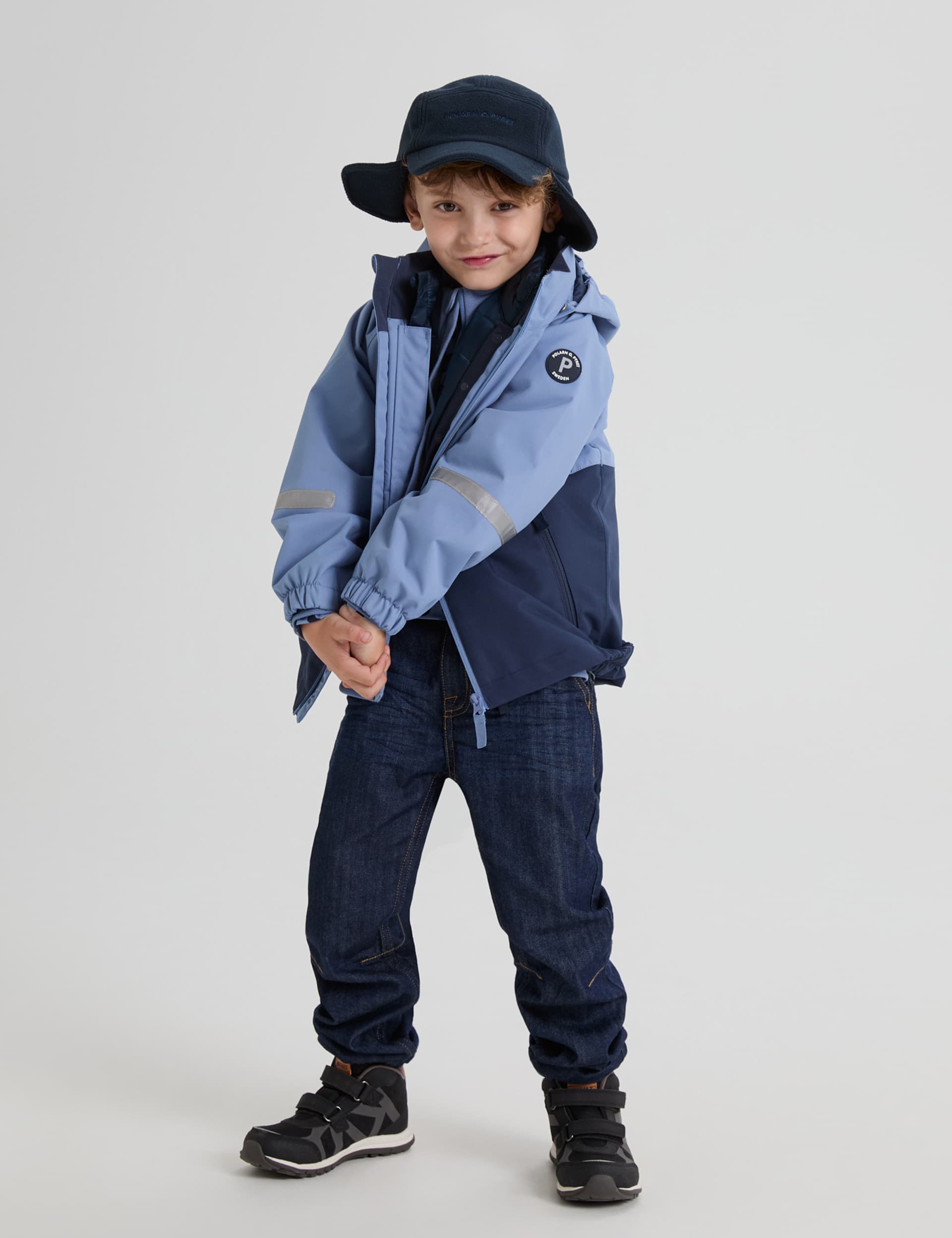 Polarn O. Pyret Waterproof Lightweight Hooded Coat (9 Mths - 10 Yrs) - 2-3 Y - Blue Mix, Blue Mix