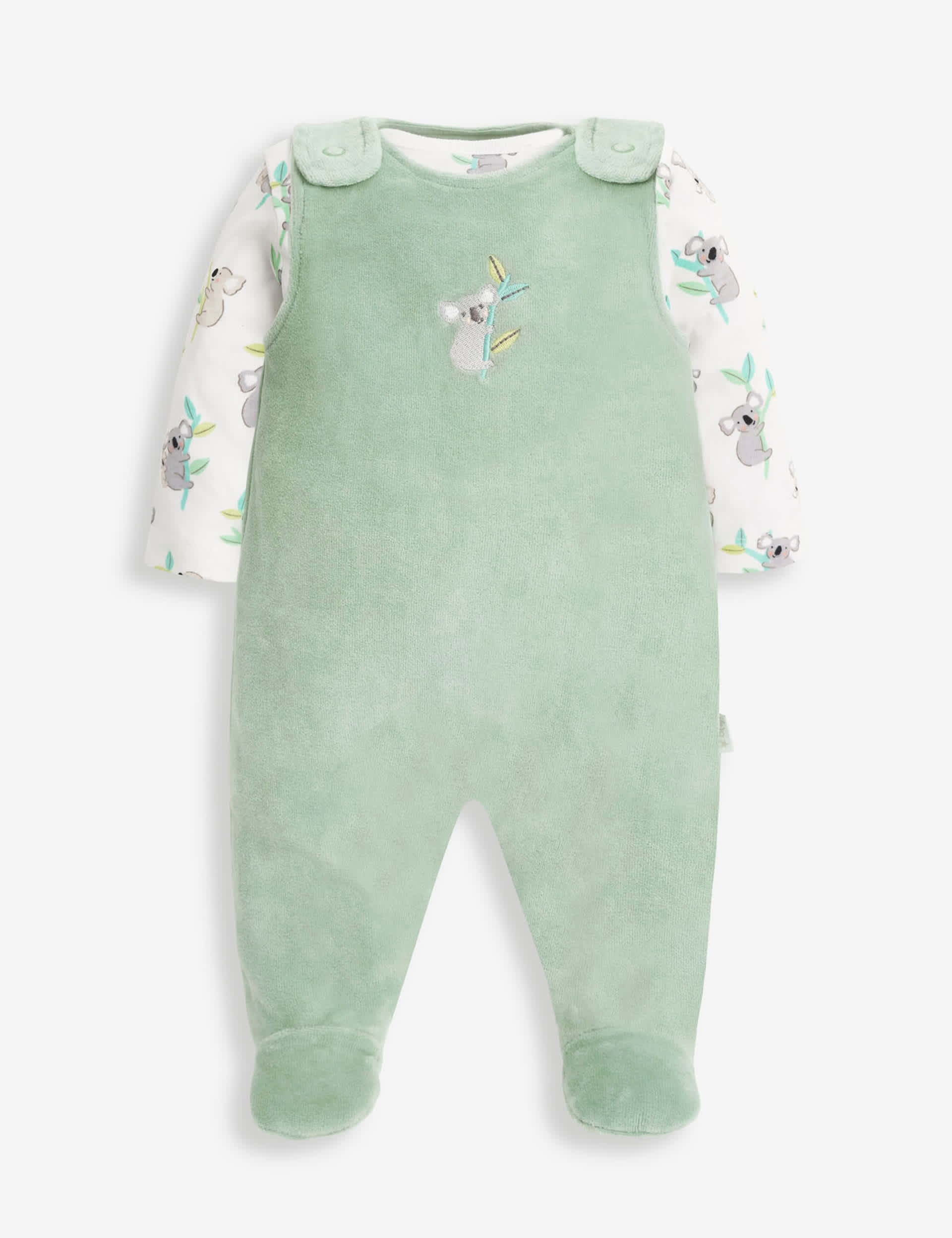 Jojo Maman Bb 2pc Pure Cotton Koala Outfit (0-18 Mths) - 9-12M - Green Mix, Green Mix