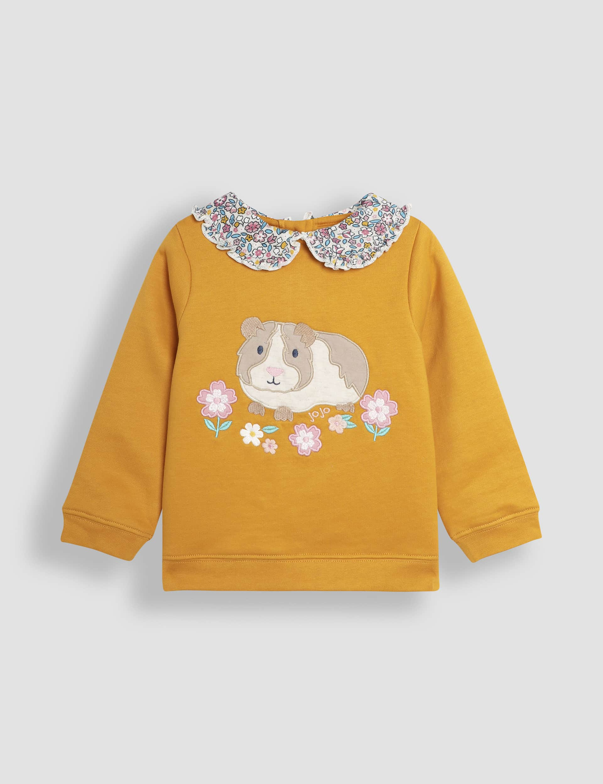 Jojo Maman Bb Girls Pure Cotton Guinea Pig Sweatshirt & Leggings (6 Mths-6 Yrs) - 2-3 Y - Yellow M