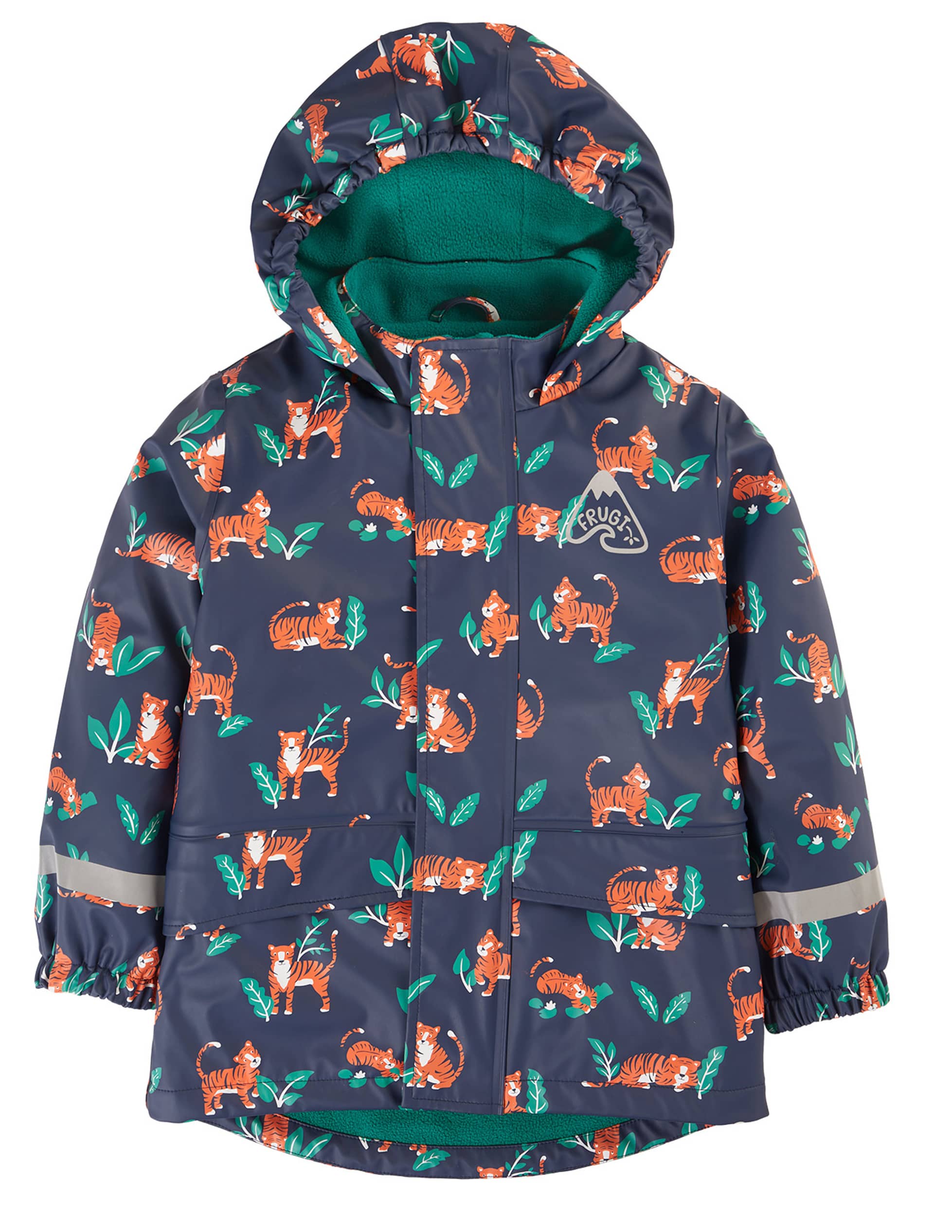 Frugi Boys Tiger Print Hooded Raincoat (1-10 Yrs)