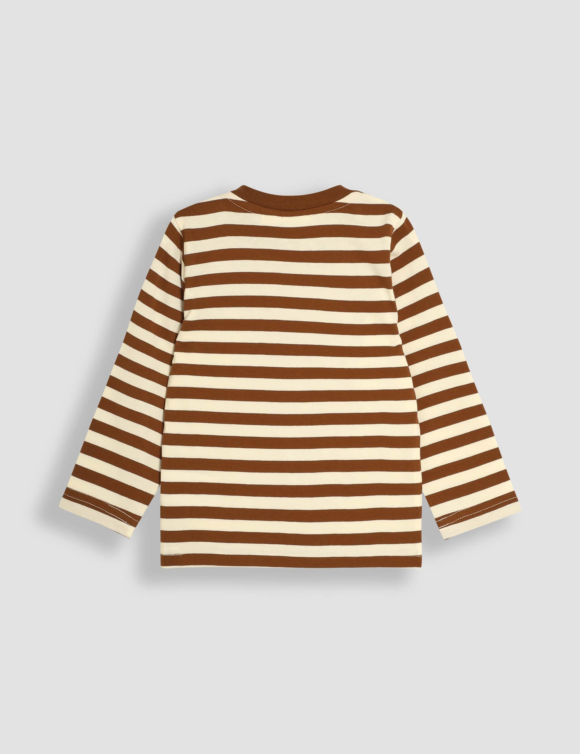 Jojo Maman Bb Boys Pure Cotton tractor Appliqu Top (6 Mths-5 Yrs) - 3-4 Y - Brown Mix, Brown Mix