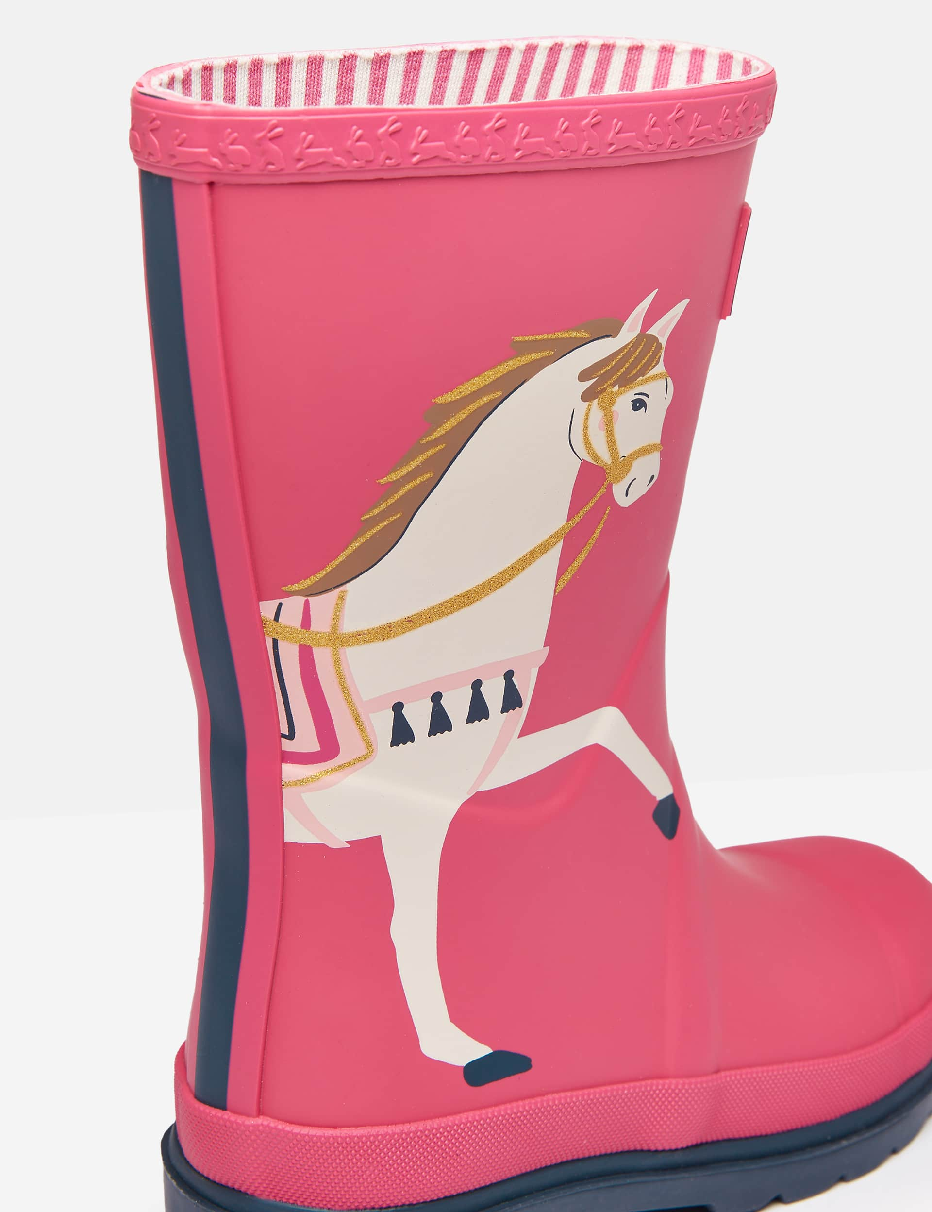 Joules Kids Horse Wellies (1 Small - 13 Small) - 12 S - Pink Mix, Pink Mix