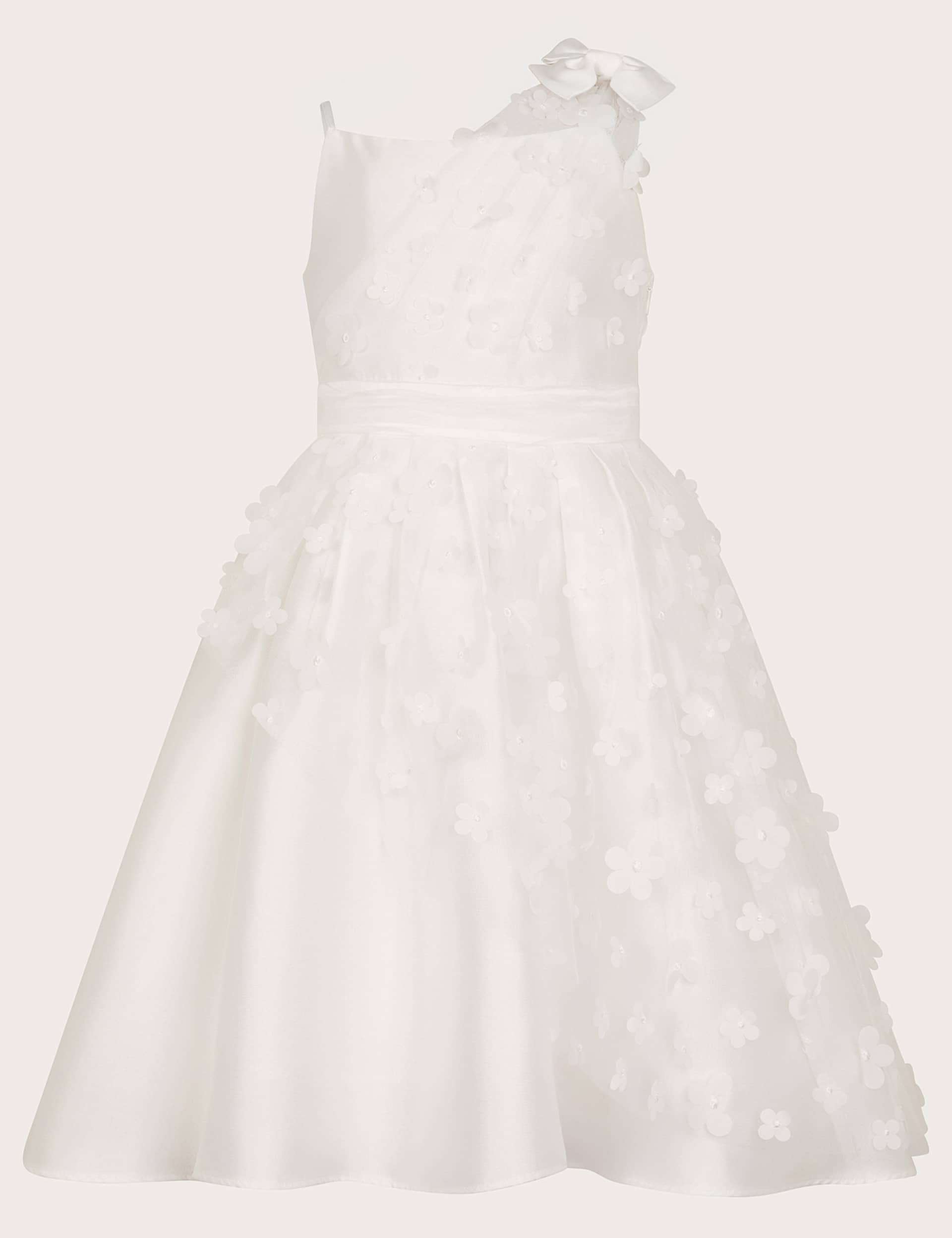 Monsoon Girls Floral Embellished Occasion Dress (3-13 Yrs) - 6y - Ivory Mix, Ivory Mix