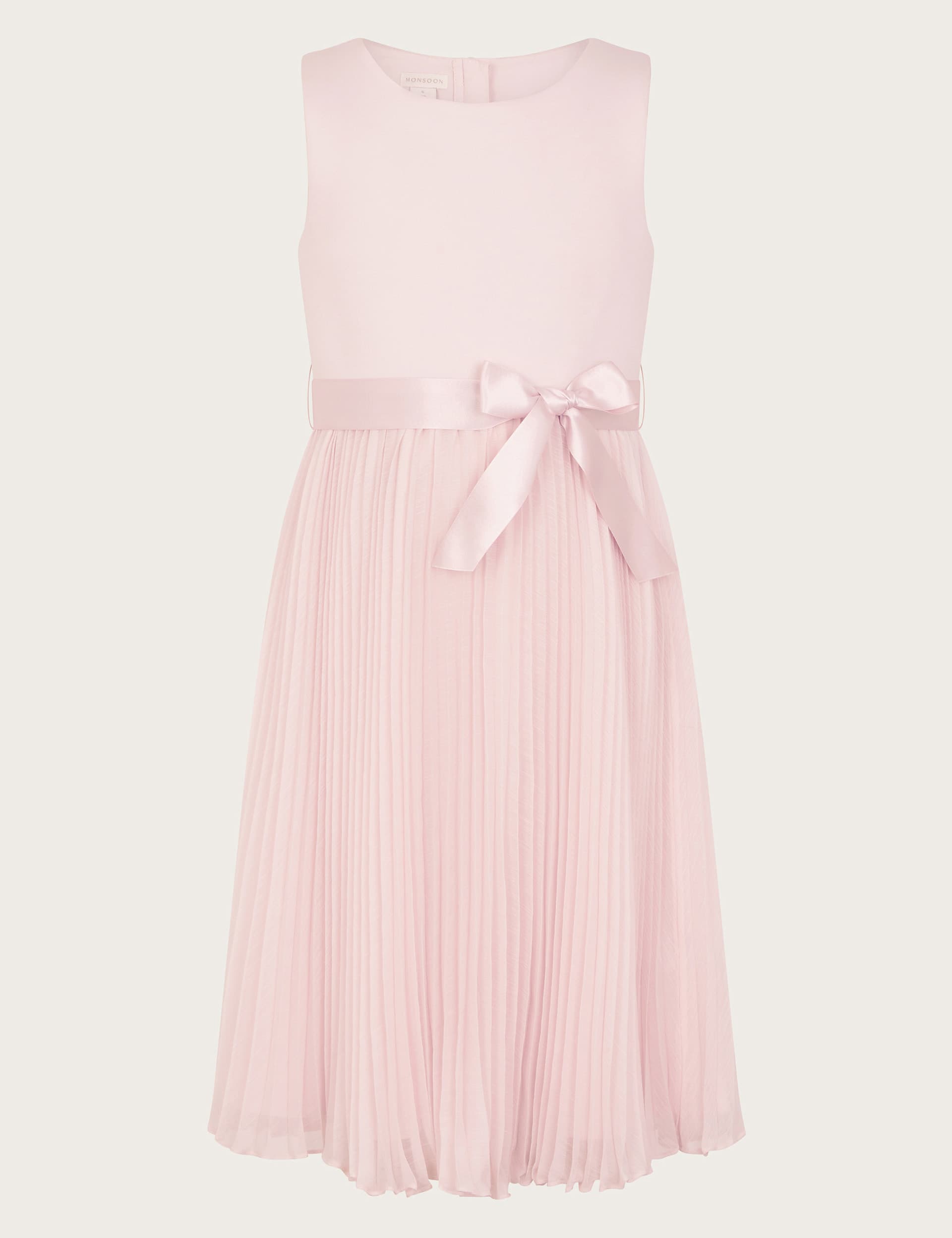 Monsoon Girls Pleated Dress (3-15 Yrs) - 12-13 - Pink, Pink