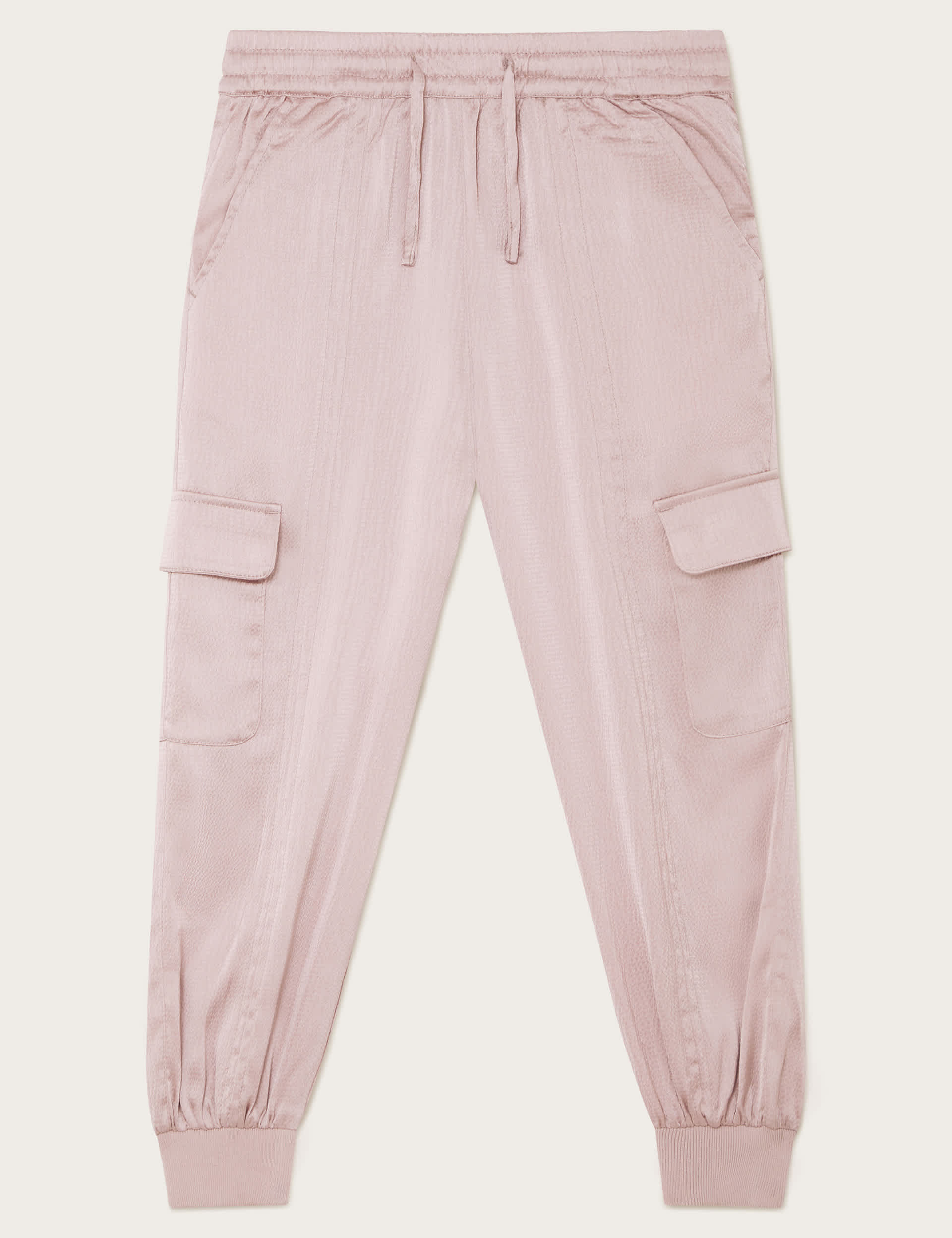 Monsoon Girls SEW HAMMERED SATIN CARGO TROUSER - 11y - Light Pink, Light Pink