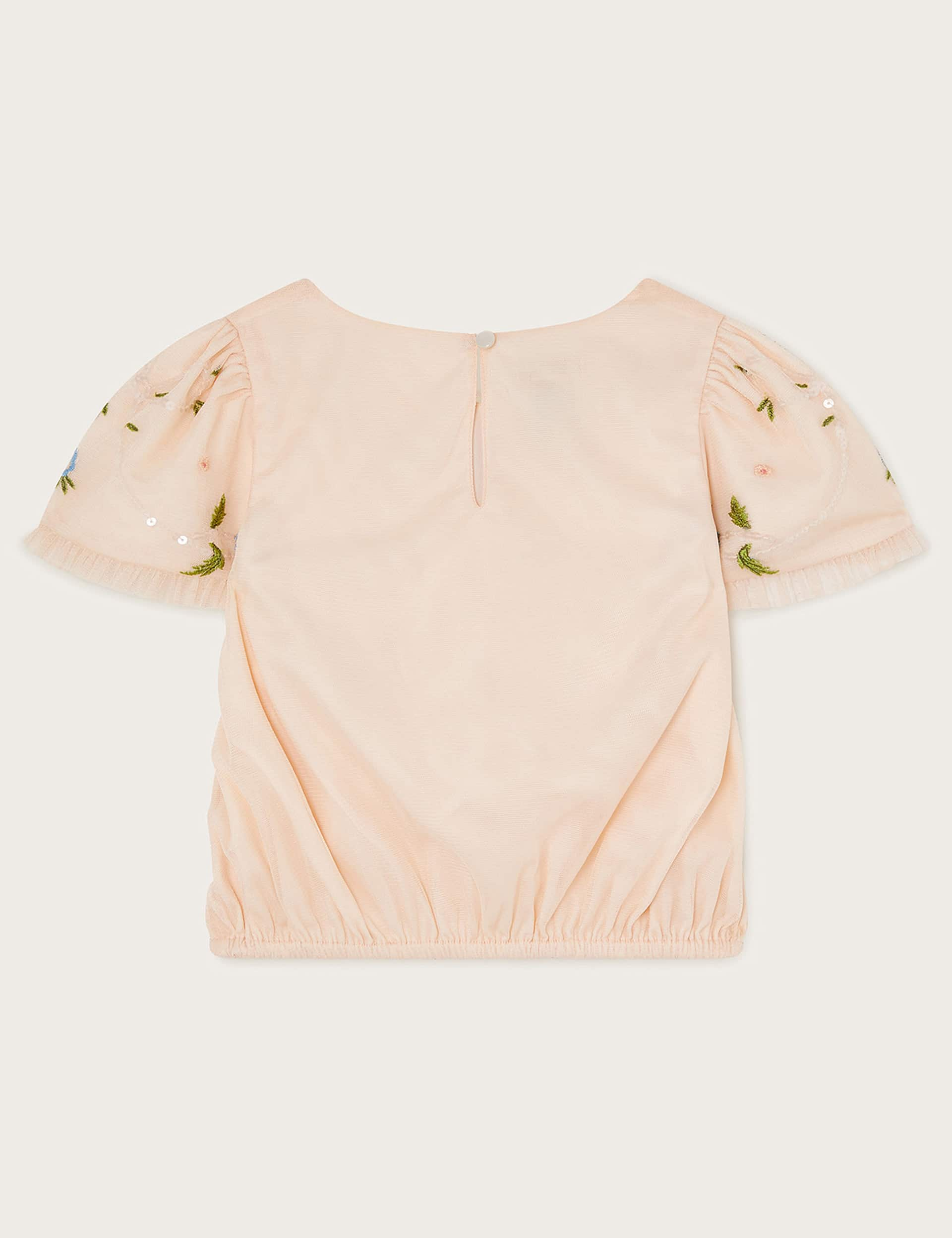 Monsoon Girls Embroidered Top (3-15 Yrs) - 12-13 - Pink Mix, Pink Mix