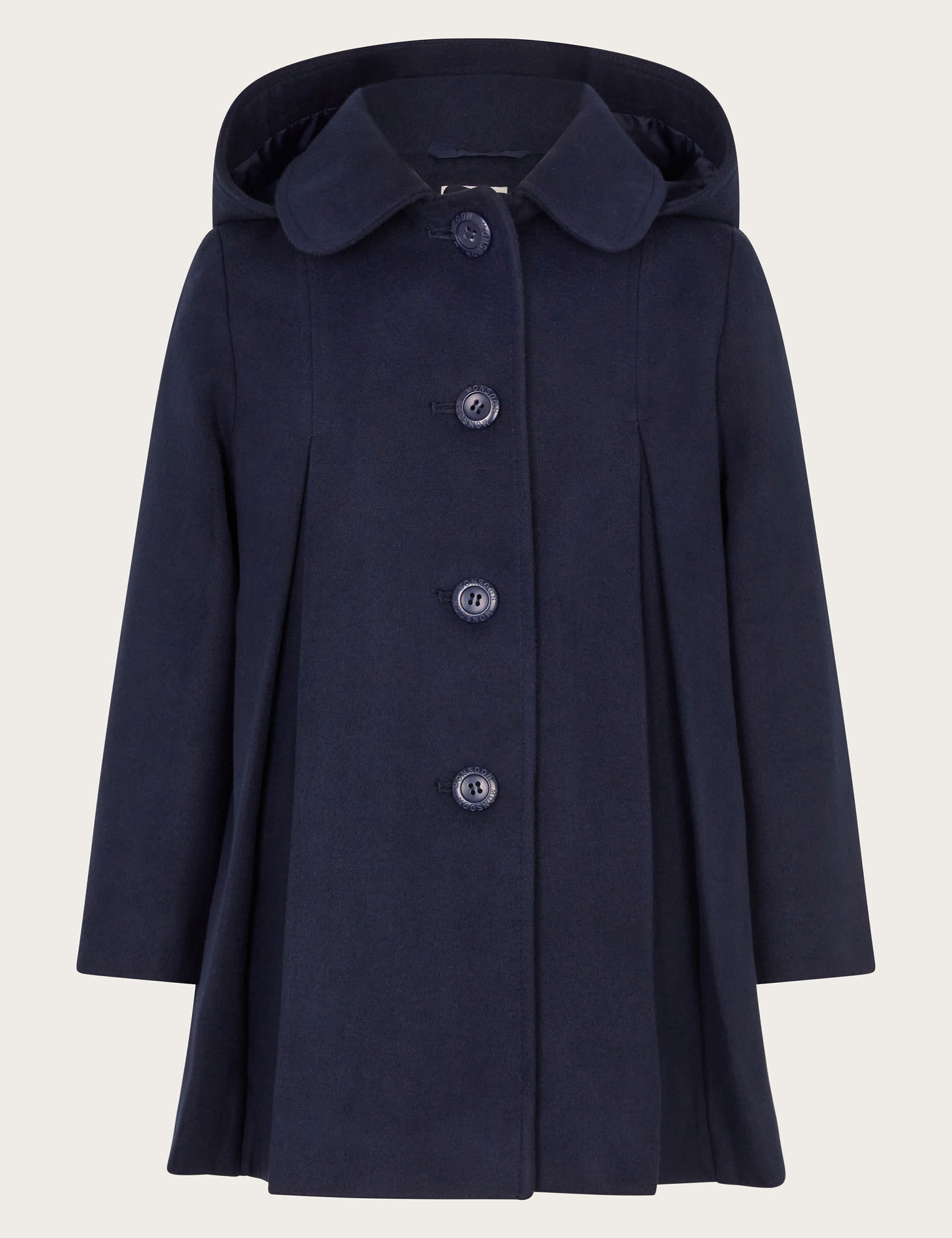 Monsoon Girls Hooded Coat (3-15 Yrs) - 7-8 Y - Navy, Navy