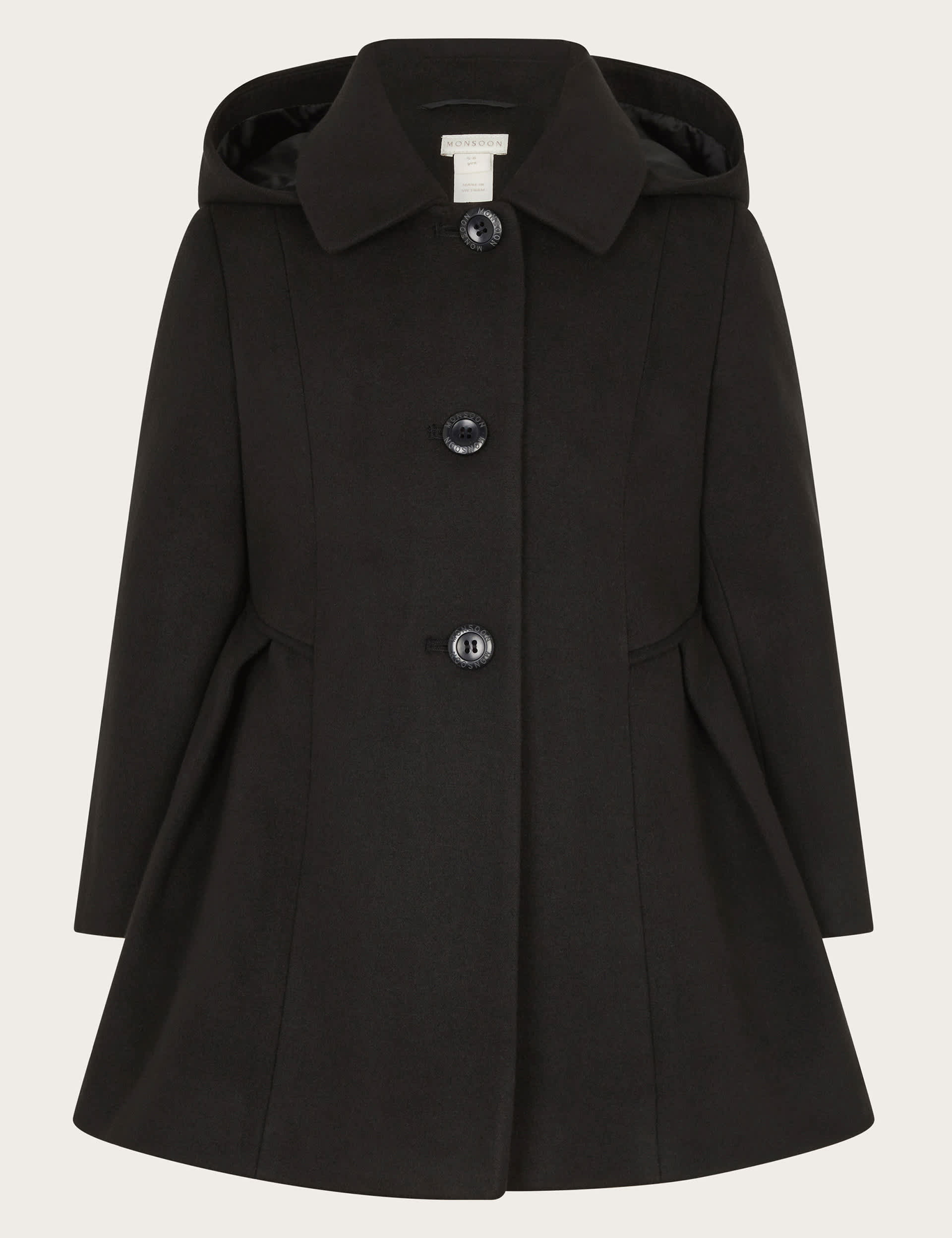 Monsoon Girls Coat (3-15 Yrs) - 9-10Y - Black, Black