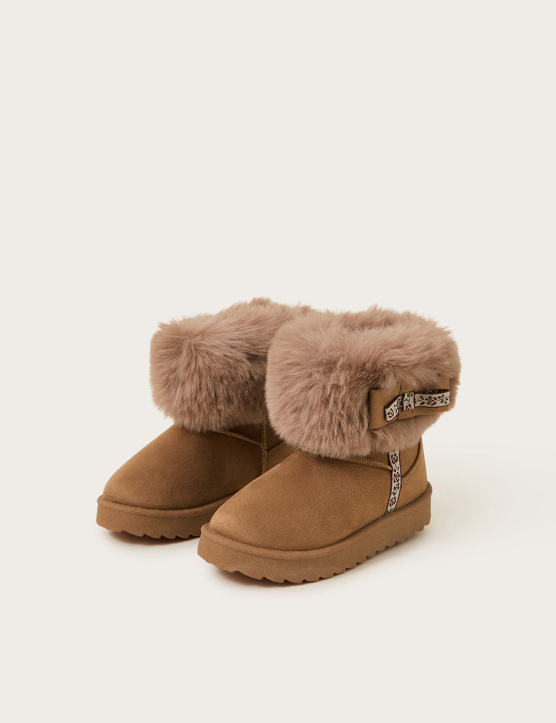 Monsoon Kids Faux Fur Lined Ankle Boots (7 Small-4 Large) - 10 S - Tan, Tan