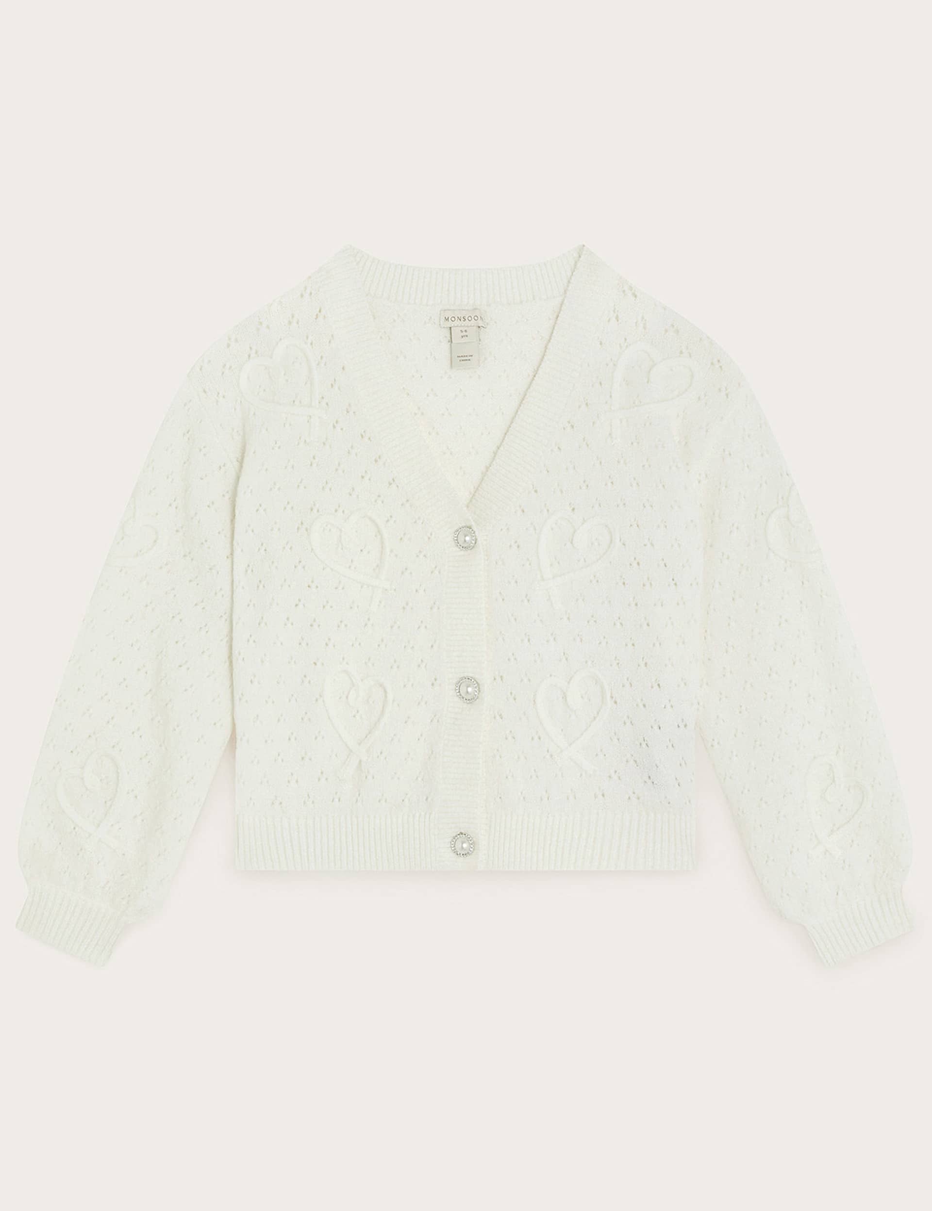 Monsoon Girls Heart Cardigan (3-15 Yrs)