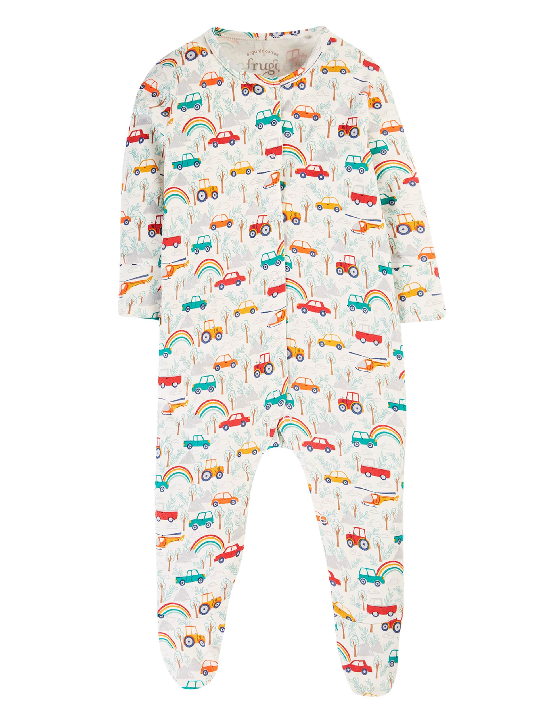 Frugi Boys Pure Cotton Car Sleepsuit (0-18 Mths)