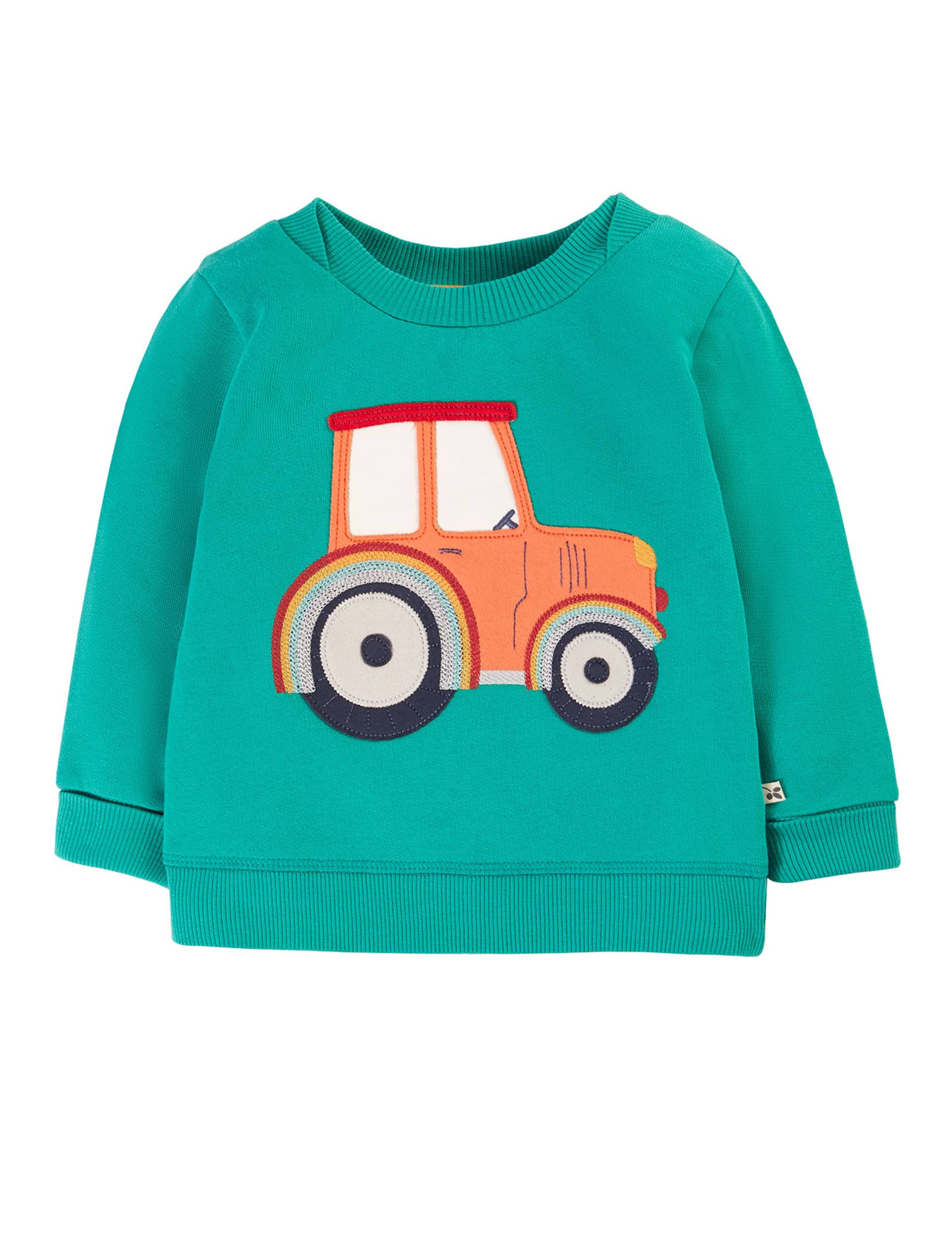 Frugi Boys Pure Cotton Tractor Appliqu Sweatshirt (0 Mths - 6 Yrs) - 2-3 Y - Green, Green