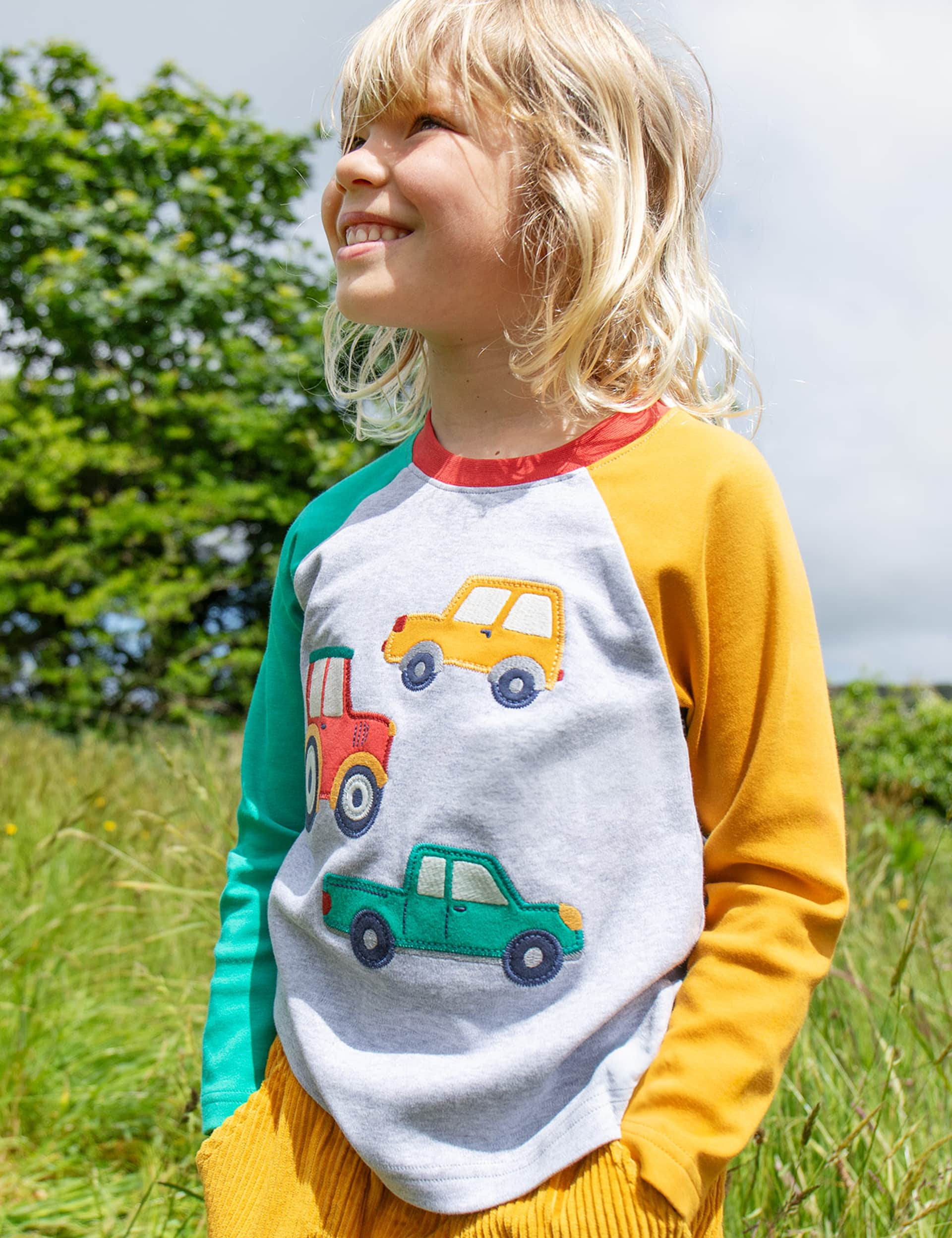 Frugi Boys Pure Cotton Transport Appliqu Top (0-10 Yrs) - 3-4 Y - Grey, Grey