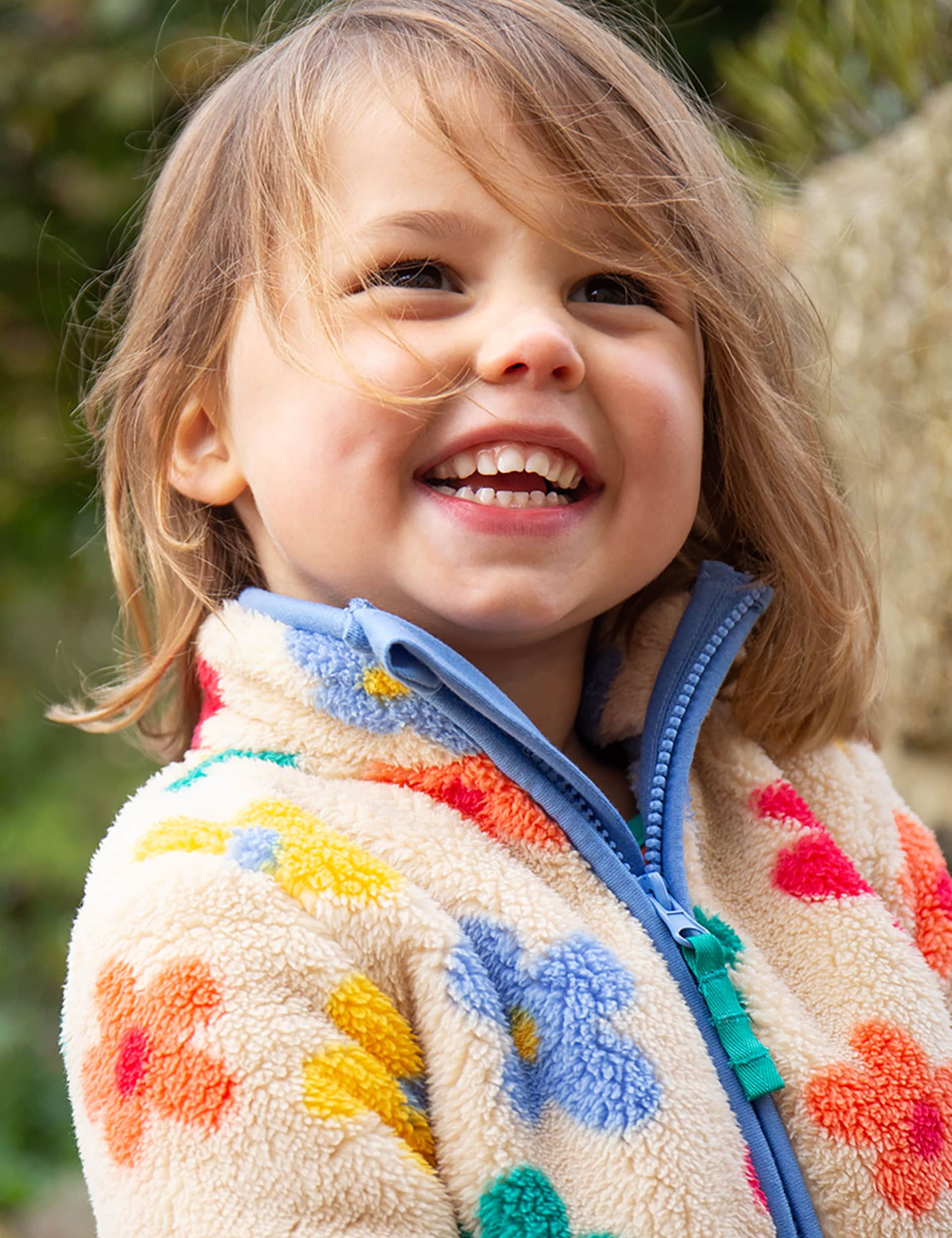Frugi Girls Fleece Floral Jacket (1-10 Yrs)