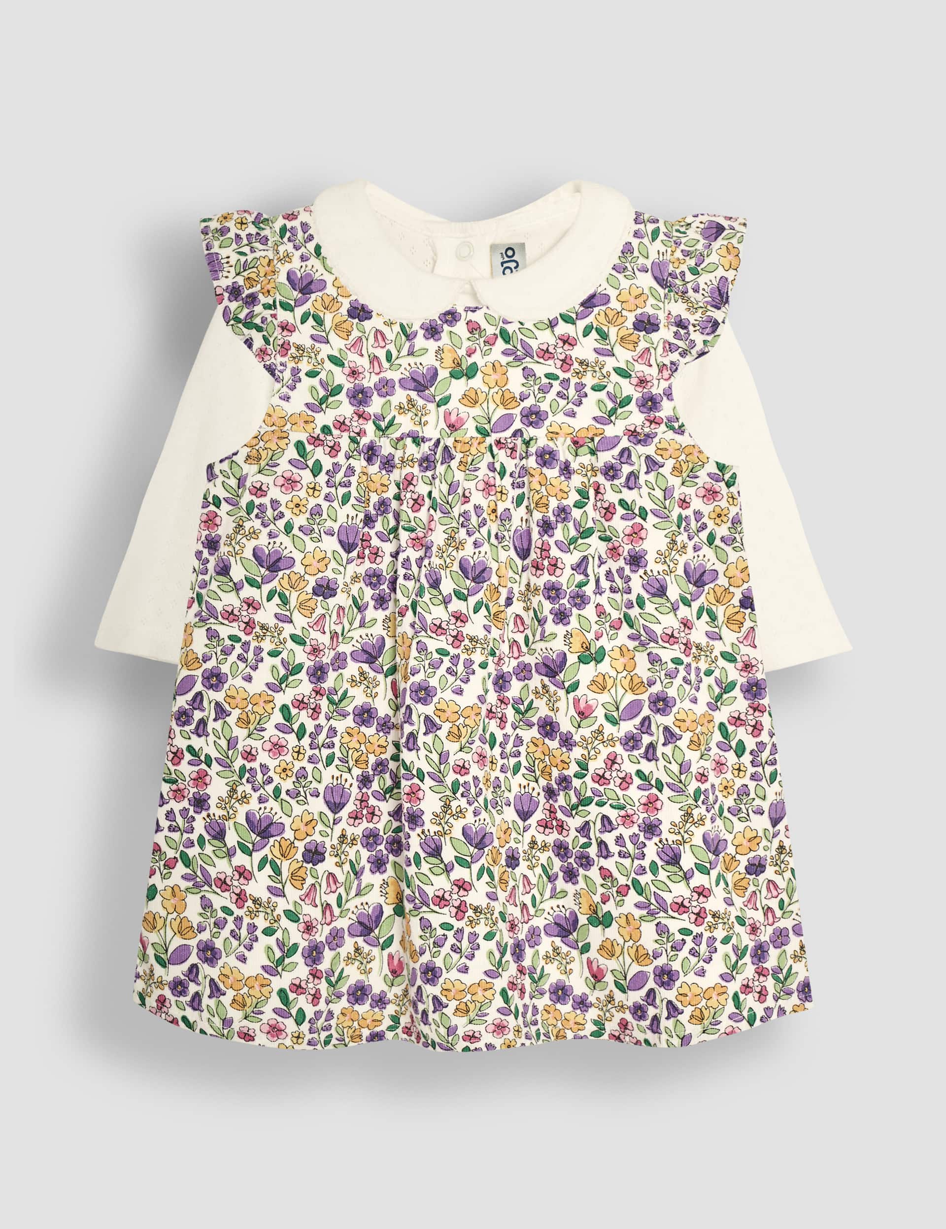 Jojo Maman Bebe Girls 2pc Pure Cotton Floral Outfit (0-24 Mths)